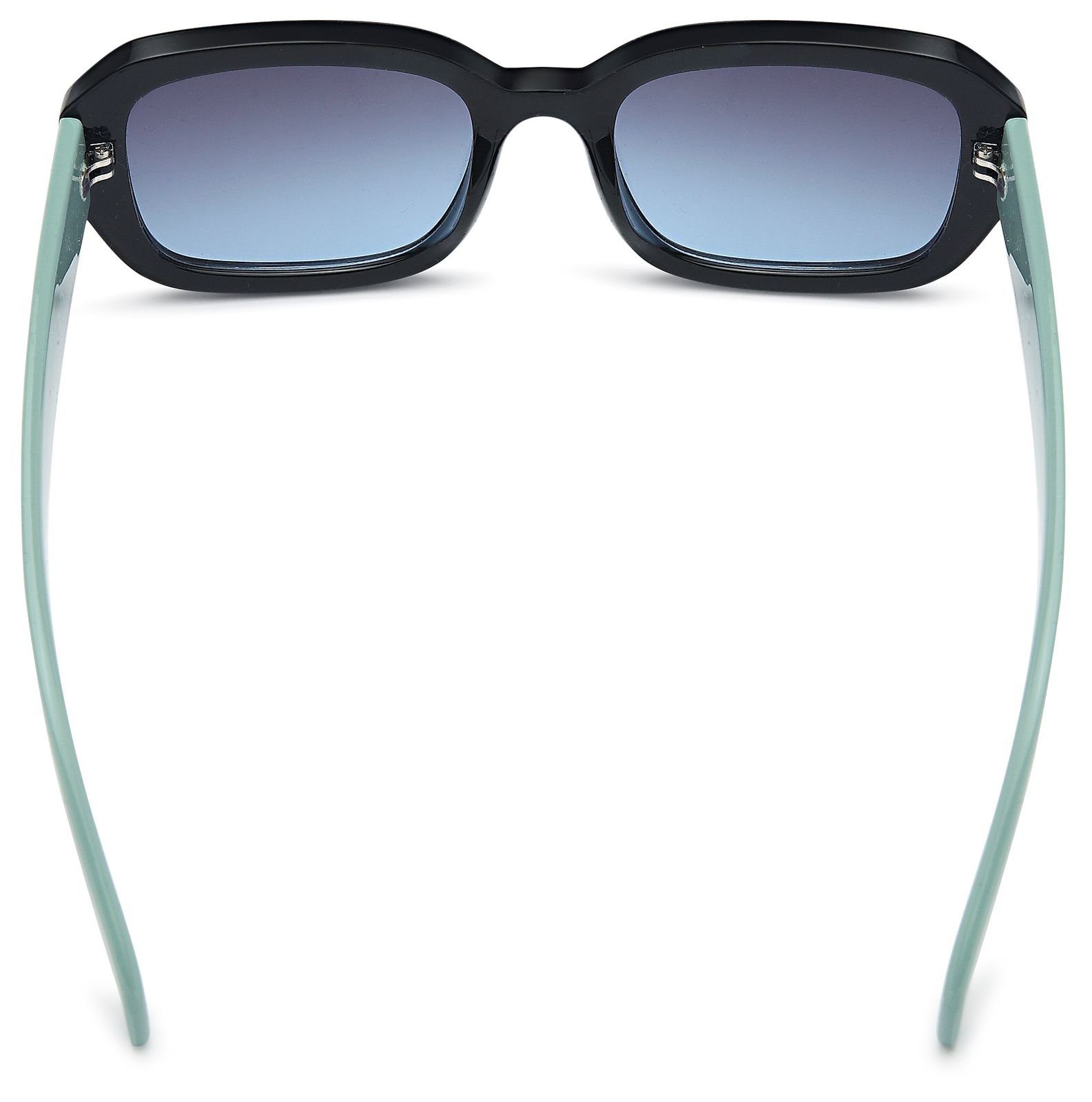 styleBREAKER Sonnenbrille Gestell Glas (1-St) / Schwarz-Hellblau Getönt Verlauf Grau