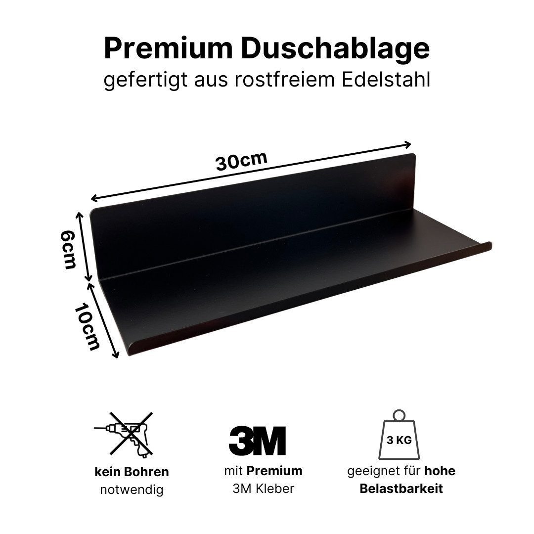 LIVINA HOME Duschablage ohne Bohren, Duschablage zum hängen, Duschkorb in schwarz, 1-tlg., Badregal, Duschregal, Duschzubehör, Badezimmerorganizer, Ablage – Bild 3 von 5