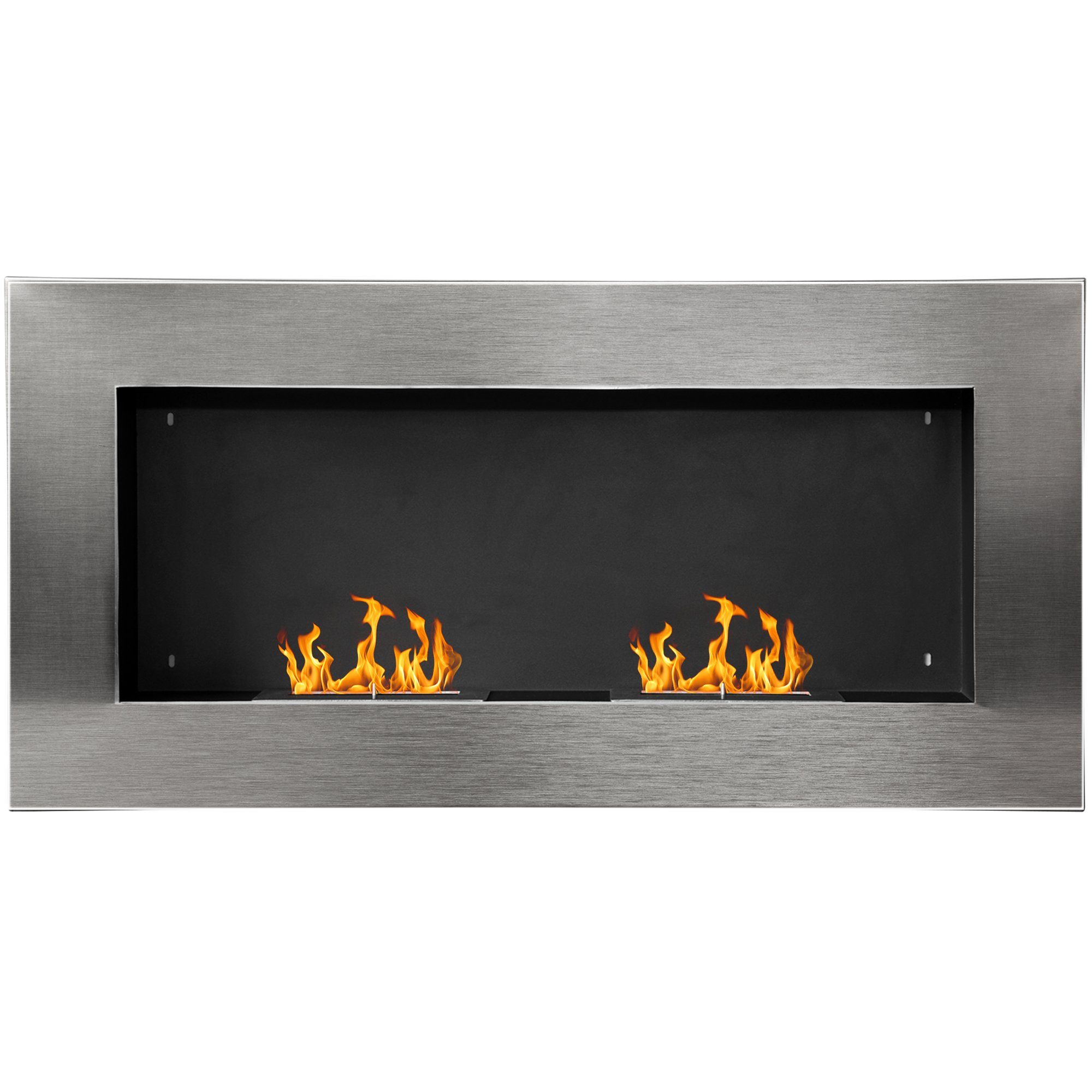 HOMCOM Echtfeuer-Dekokamin Gelkamin (1-St), Ethanolkamin Bioethanol Wandkamin Silber 110 x 54 x 14 cm