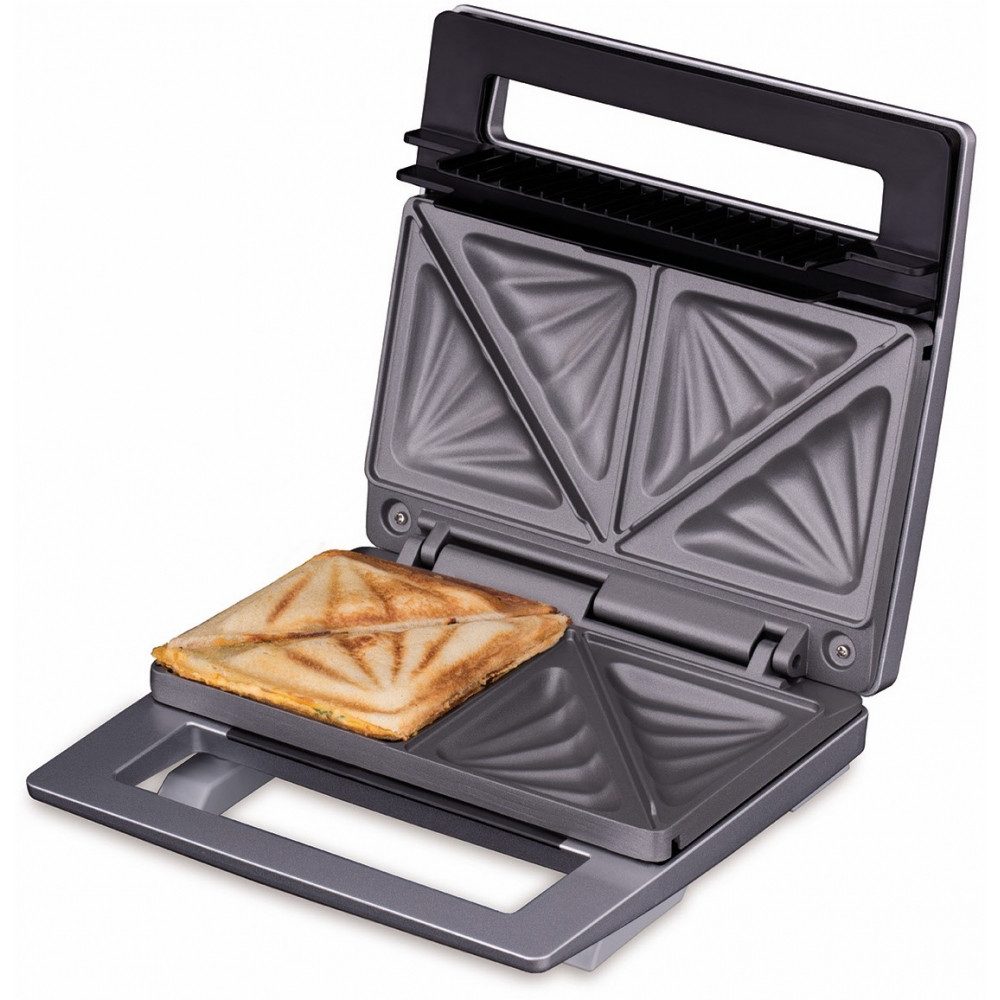 Cloer 4-in-1-Sandwichmaker Cloer 6219 Sandwichtoaster silber - Sandwichtoaster, 900 W