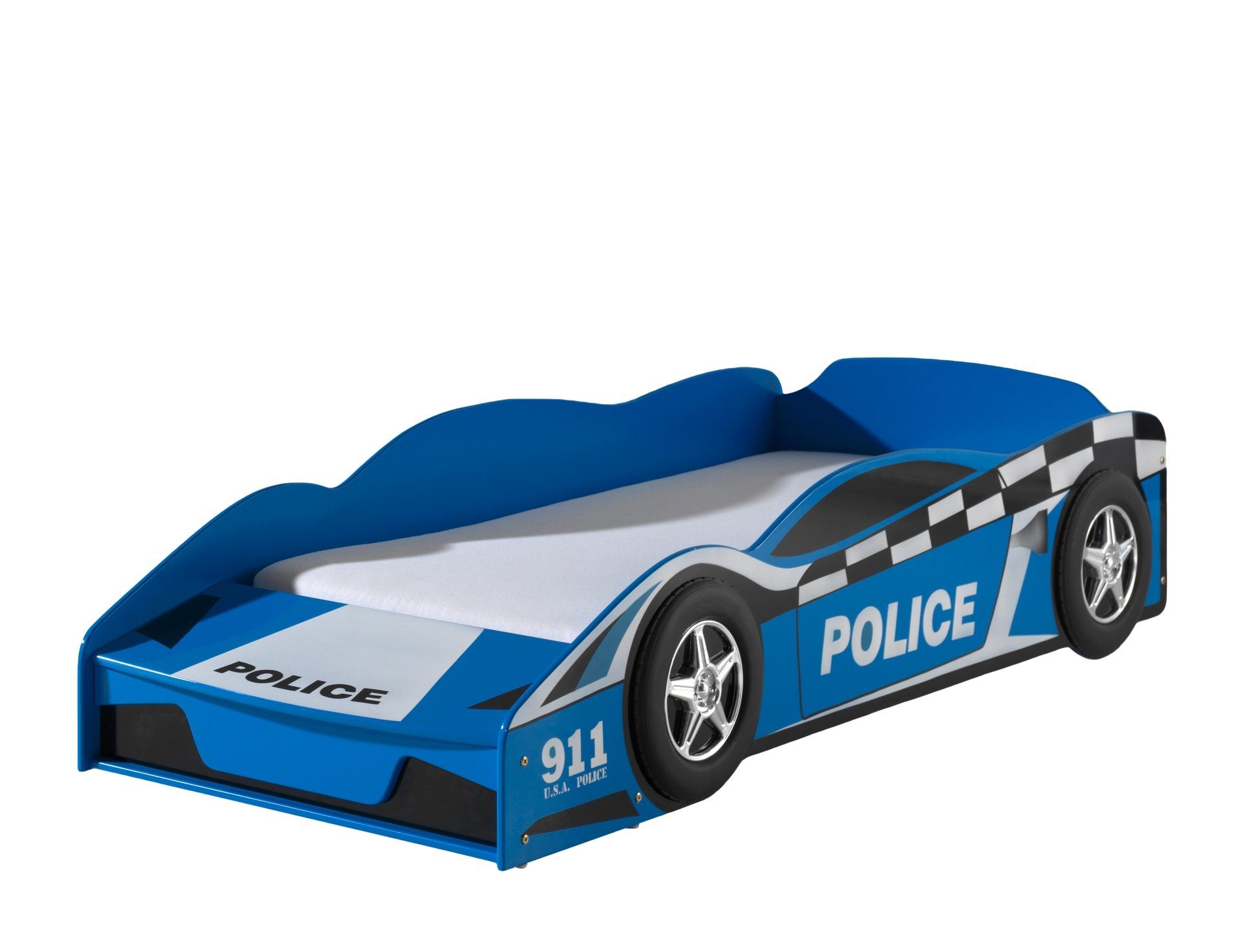 Vipack Autobett "Police, inkl. Stauraum vorne, mit Lattenrost, MDF lackiert günstig online kaufen