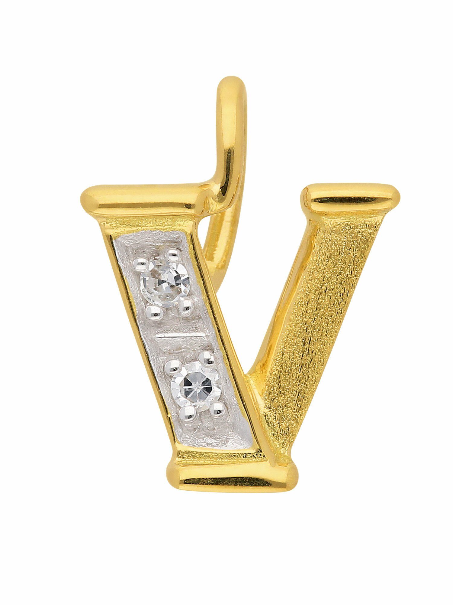 & Goldschmuck Adelia´s Diamant mit Diamant, Buchstabenanhänger 585 für mit Damen Buchstabenanhänger Herren Gold