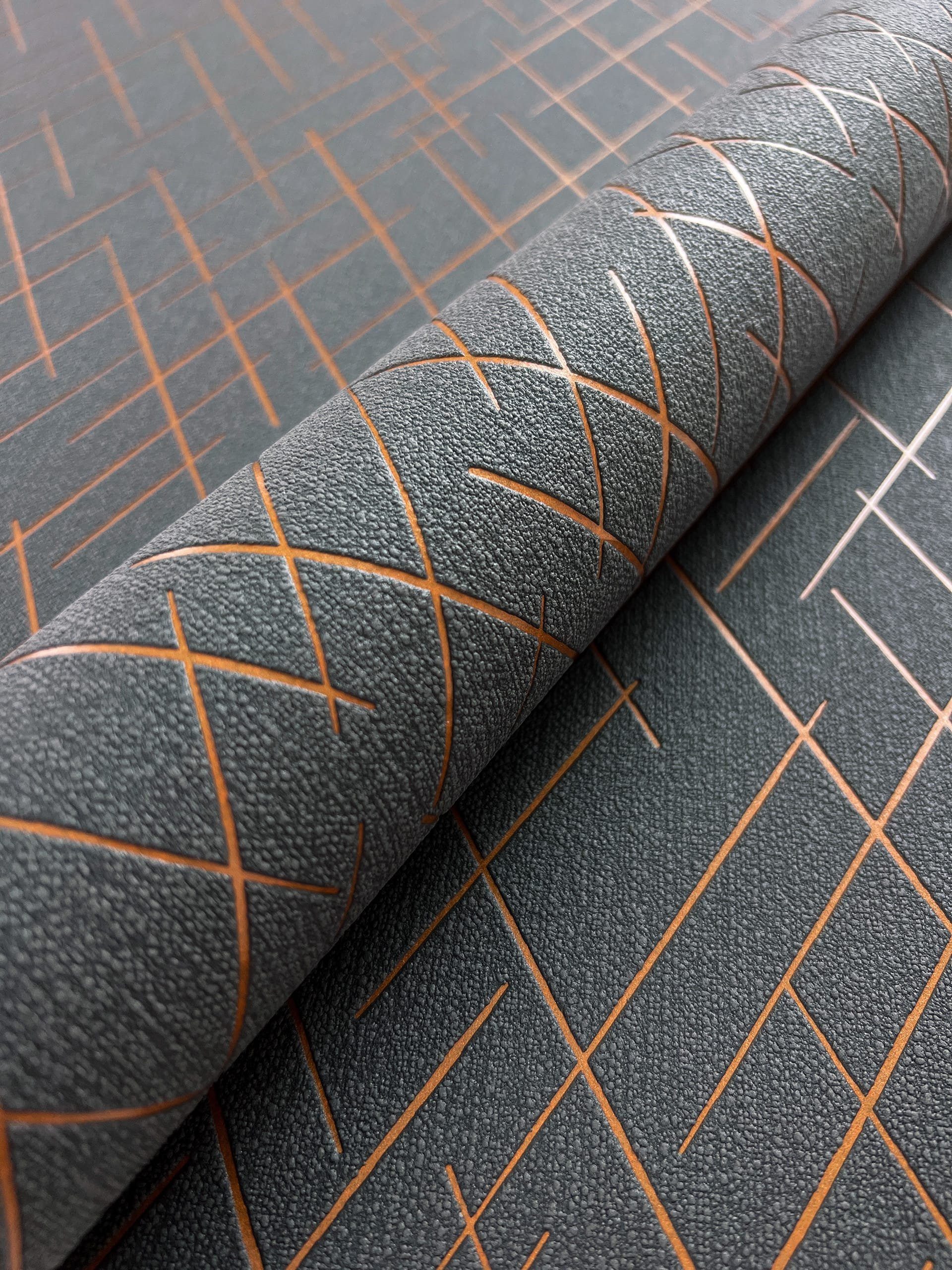 Newroom Vliestapete Saira Anthrazit Tapete Mustertapete Linien,Striche,Leic günstig online kaufen