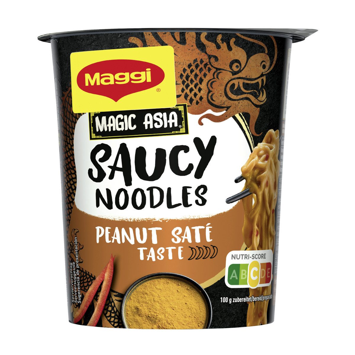 MAGGI Fertiggericht, Maggi 5 Minuten Terrine Peanut Saté Taste XL Cup Packung 75g