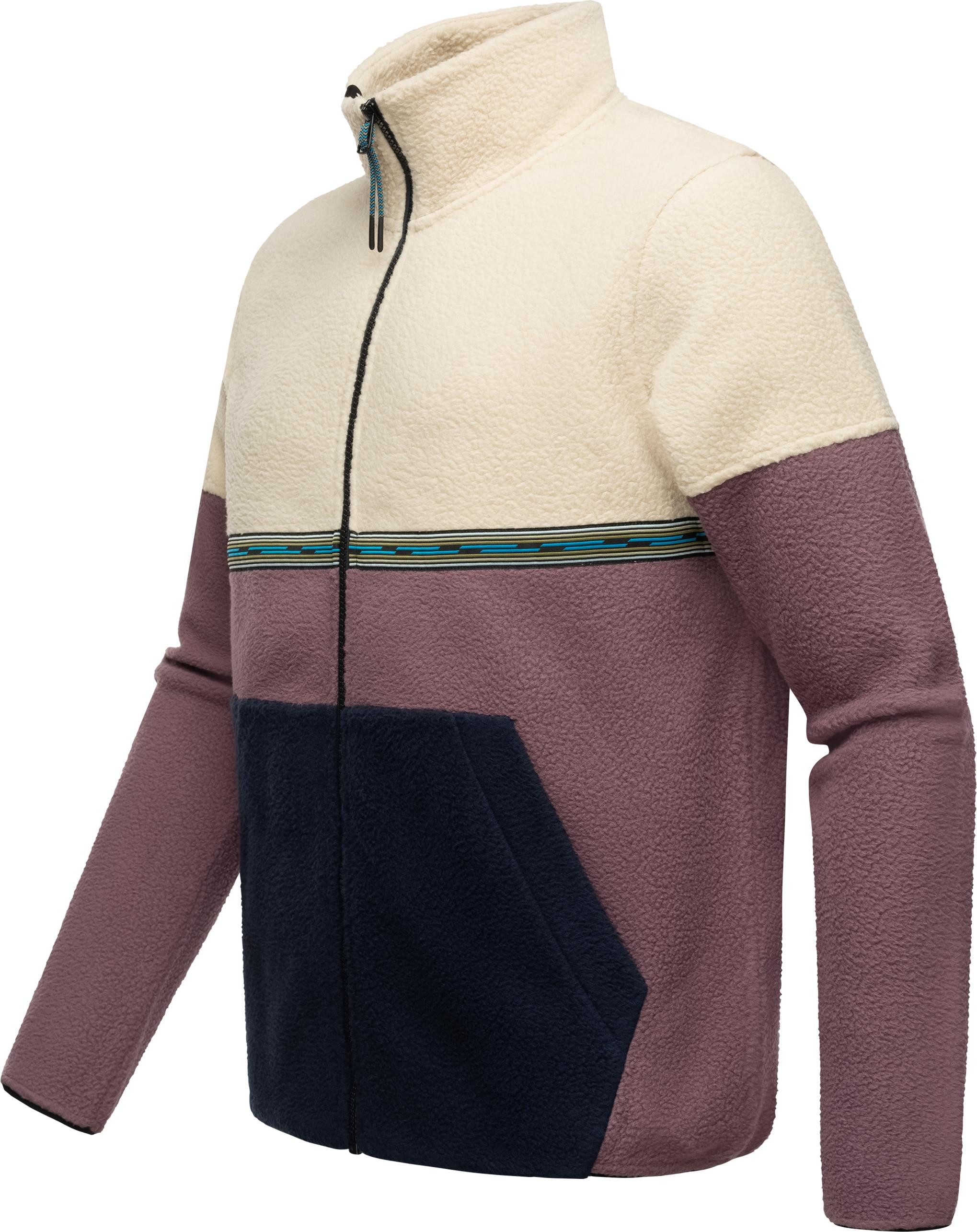 Ragwear Fleecejacke Lonndy Angesagte Herren Plüschjacke mit hohem Kragen