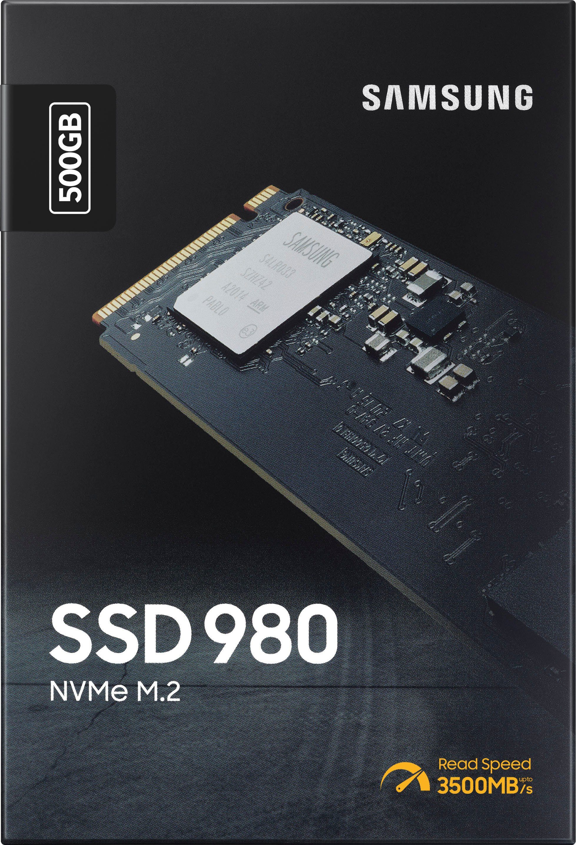 Samsung SSD MB/S 980 (500 GB) 2600 MB/S Lesegeschwindigkeit, NVMe Schreibgeschwindigkeit, SSD interne 3100