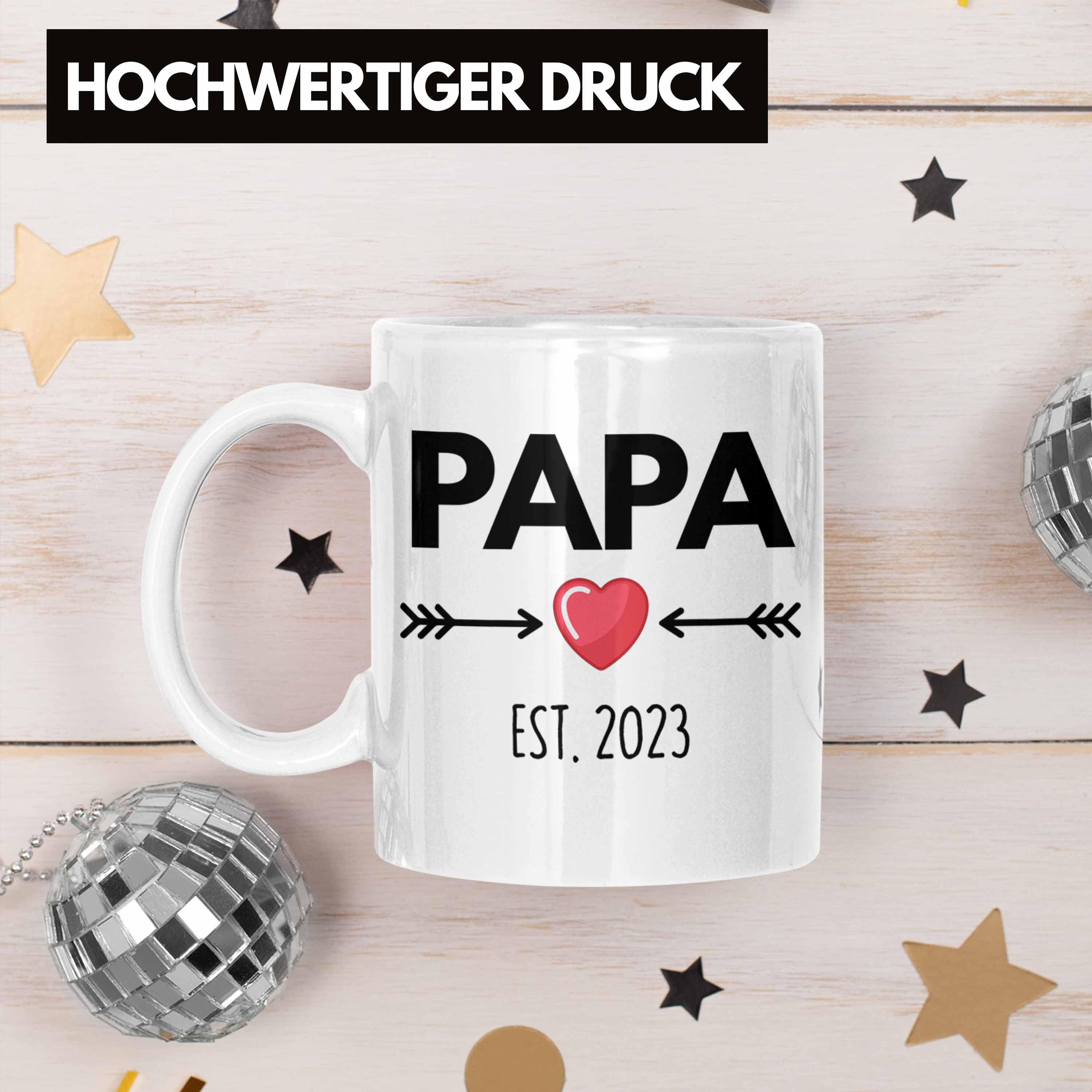 Trendation Geschenk Papa Trendation Tasse - Weiss Schwangerschaft Du 2023 Papa Wirst