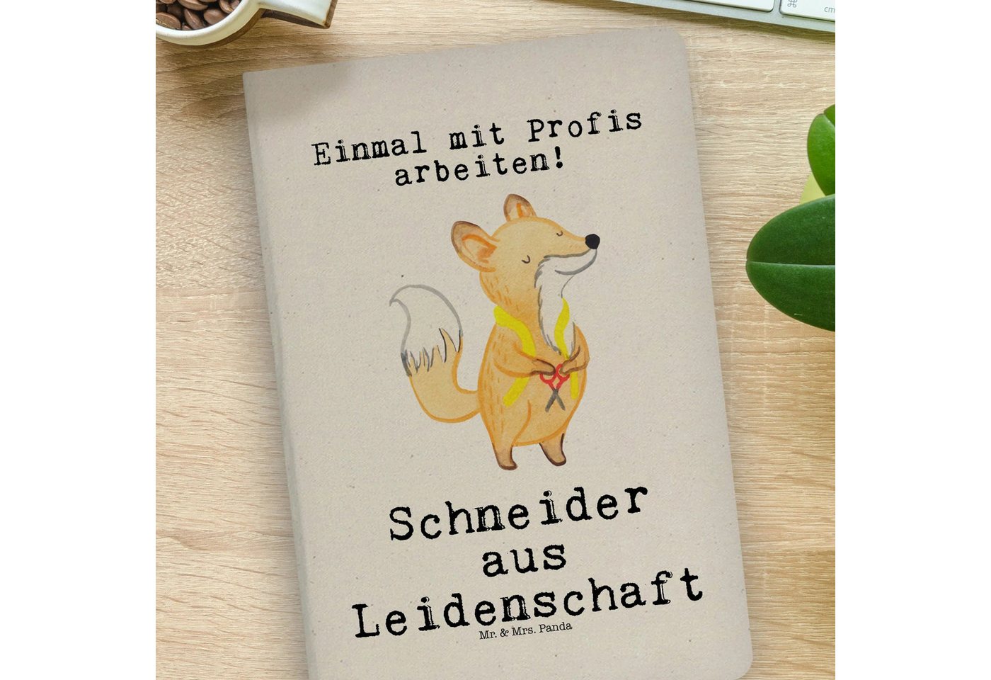 Thumbnail - Mr. & Mrs. Panda Notizbuch Schneider Leidenschaft - Transparent - Geschenk, Natur Notizbuch A4, Mr. & Mrs. Panda, Langle...