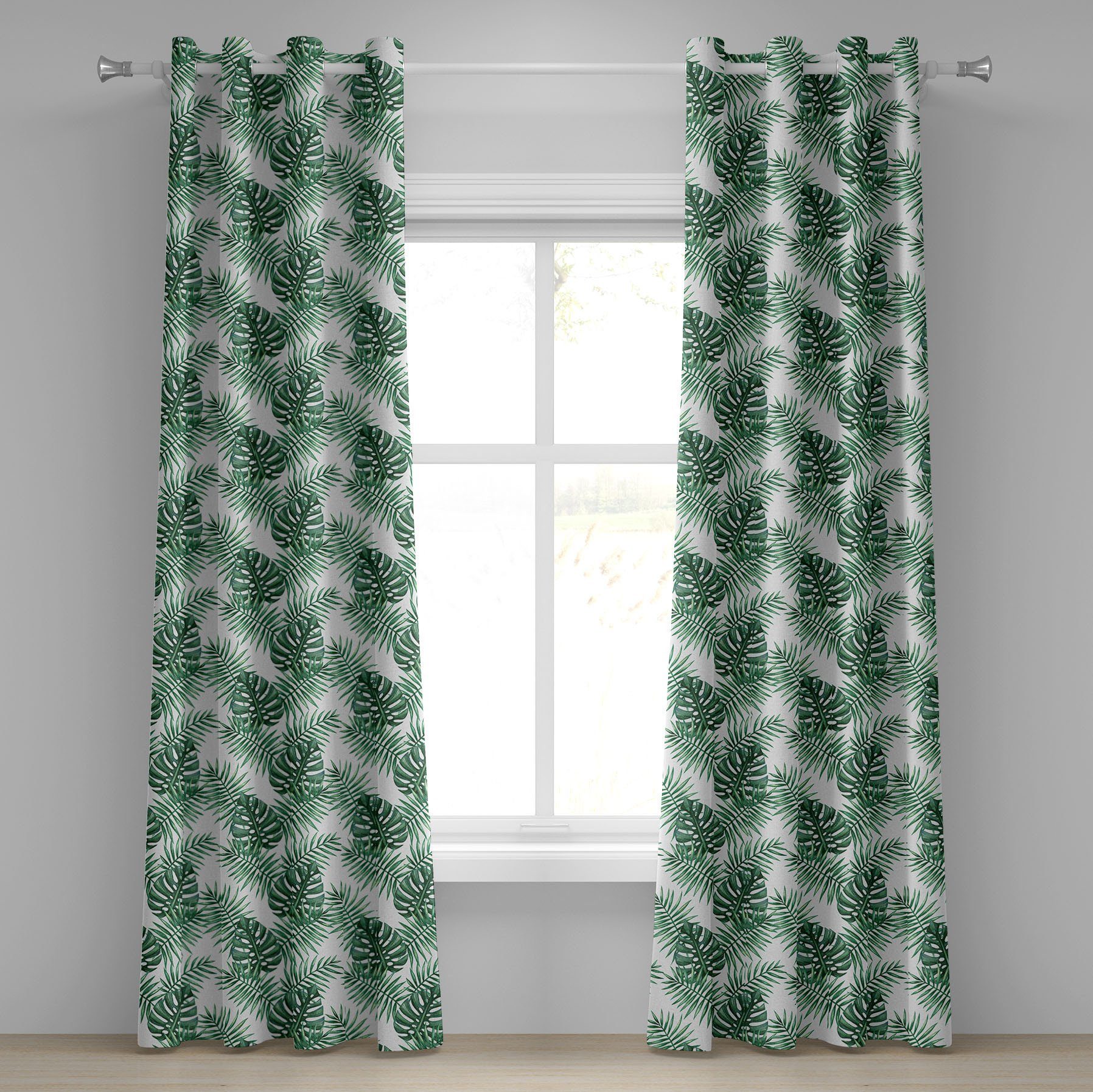 Mango Gardine Banana Abakuhaus, Palm Dekorative Schlafzimmer Tree Blatt für Wohnzimmer, 2-Panel-Fenstervorhänge