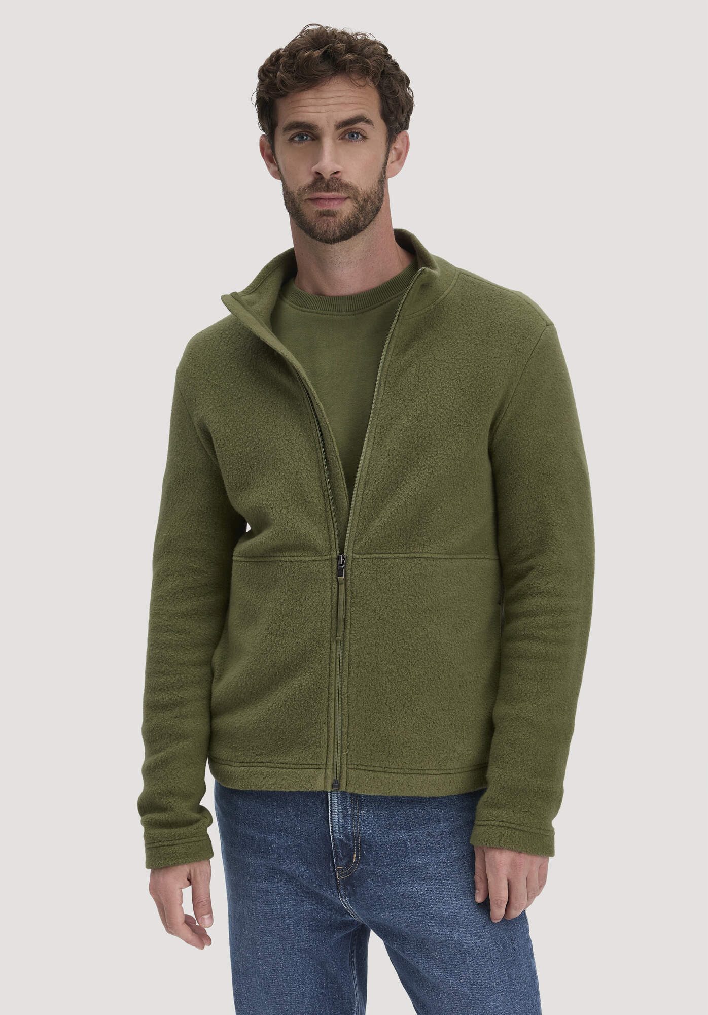Hessnatur Fleecejacke aus reiner Bio-Baumwolle (1-St)