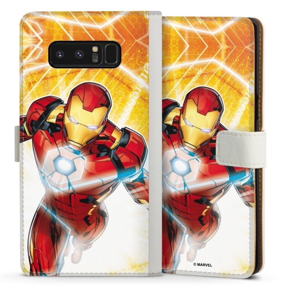 DeinDesign Handyhülle Iron Man on Fire, Samsung Galaxy Note 8 Hülle Handy Flip Case Wallet Cover