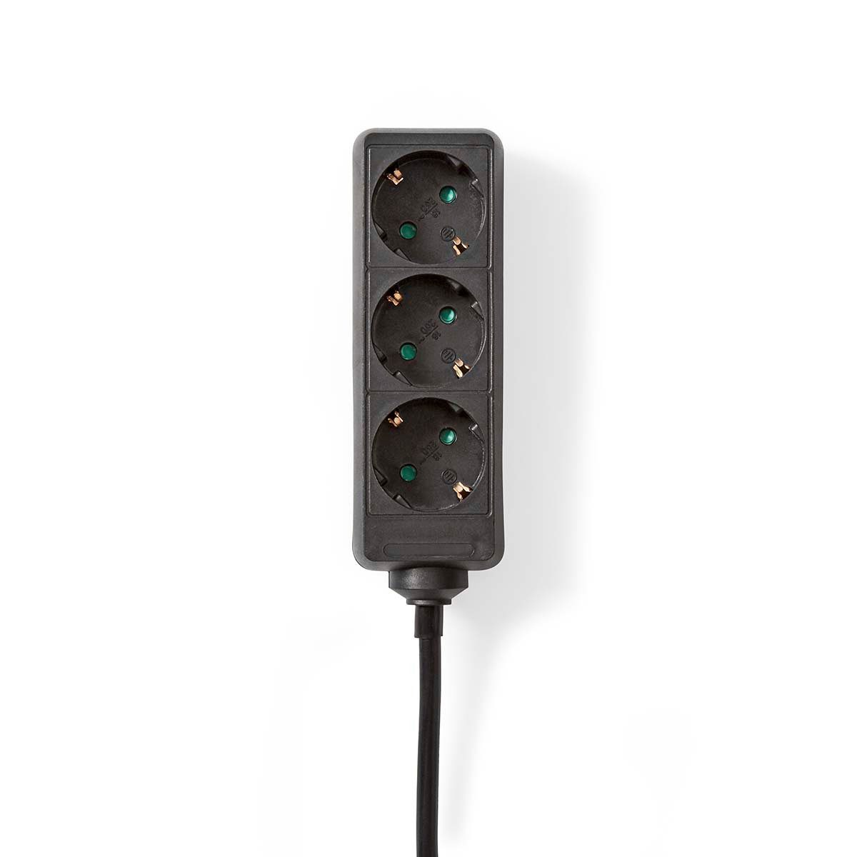 Nedis ESOC350F1BK Mehrfachsteckdose (Überhitzungsschutz, Kabellänge 5.00 m), 3 Steckdosen, 5 m Kabel, für flexiblen Einsatz im Alltag, 45° Winkel