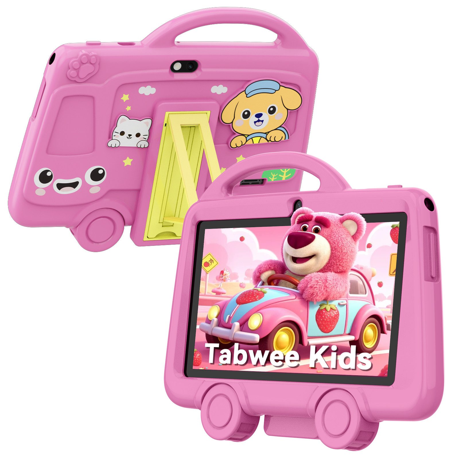 TABWEE K8 Kinder Tablet 7 Zoll IPS HD Display WiFi Tablet (7", 32 GB, laute Lautsprecher, 3000 mAh, ungiftige Hülle, für Kinder 3-8 Jahre)