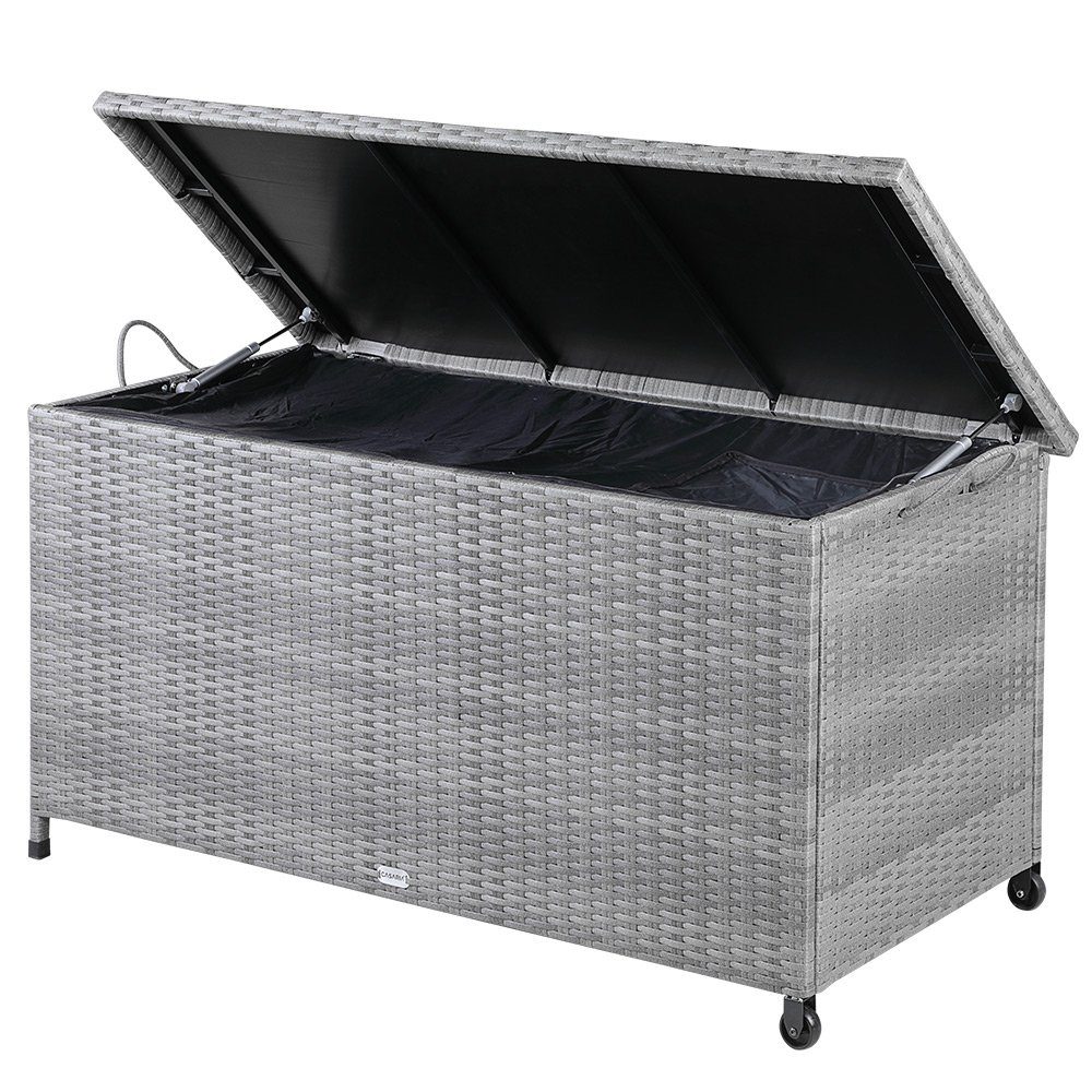 Casaria Auflagenbox, Innenplane, Rollen, Haltegriffe, Gasdruckfedern