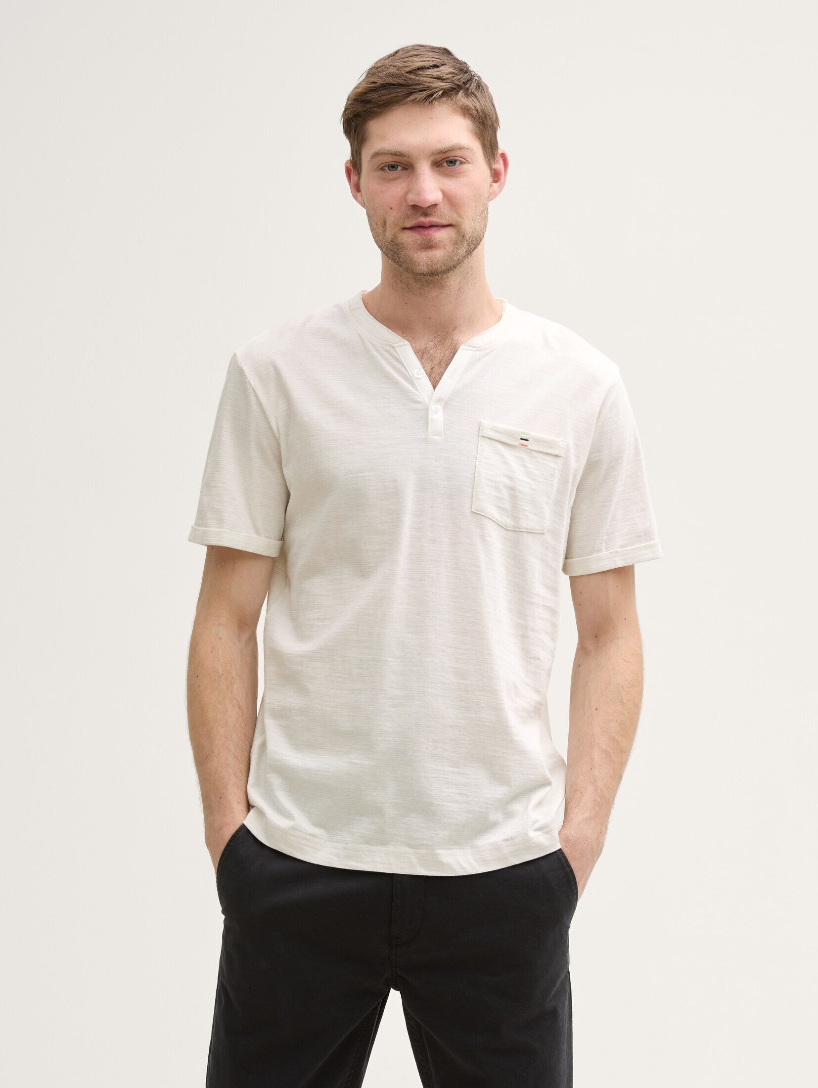 TOM TAILOR T-Shirt Henley T-Shirt mit günstig online kaufen