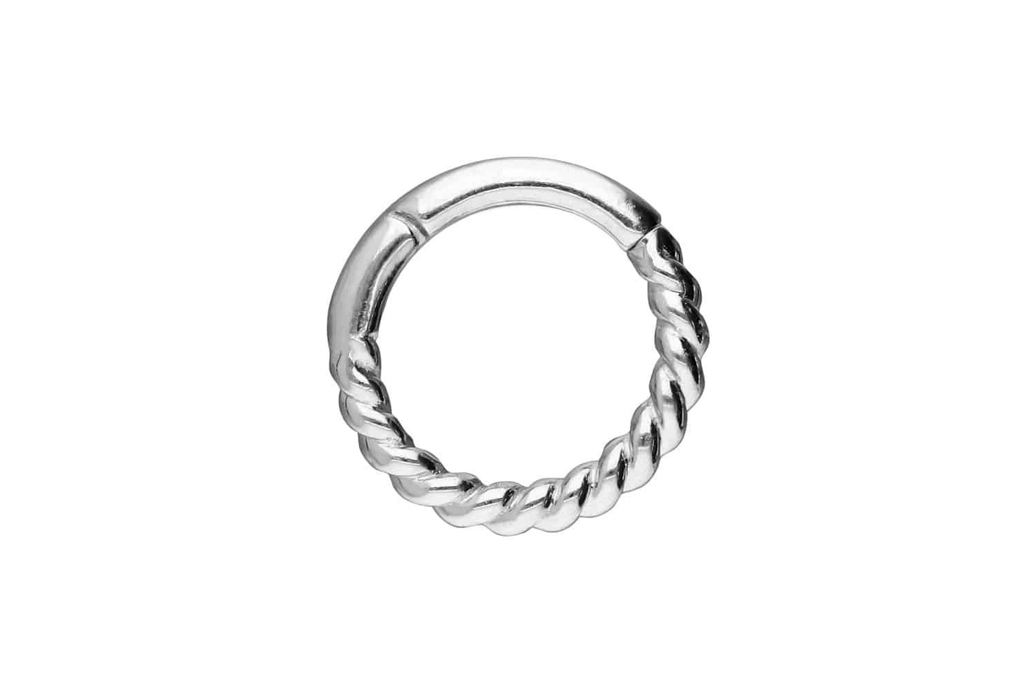 PIERCINGLINE Nasenpiercing 18 Karat Gold Segmentring Clicker GEDREHT Ohrpiercing Septum Nase (Clicker, 1-tlg), Ohrpiercing für Conch, Helix, Tragus, Daith, Lobe