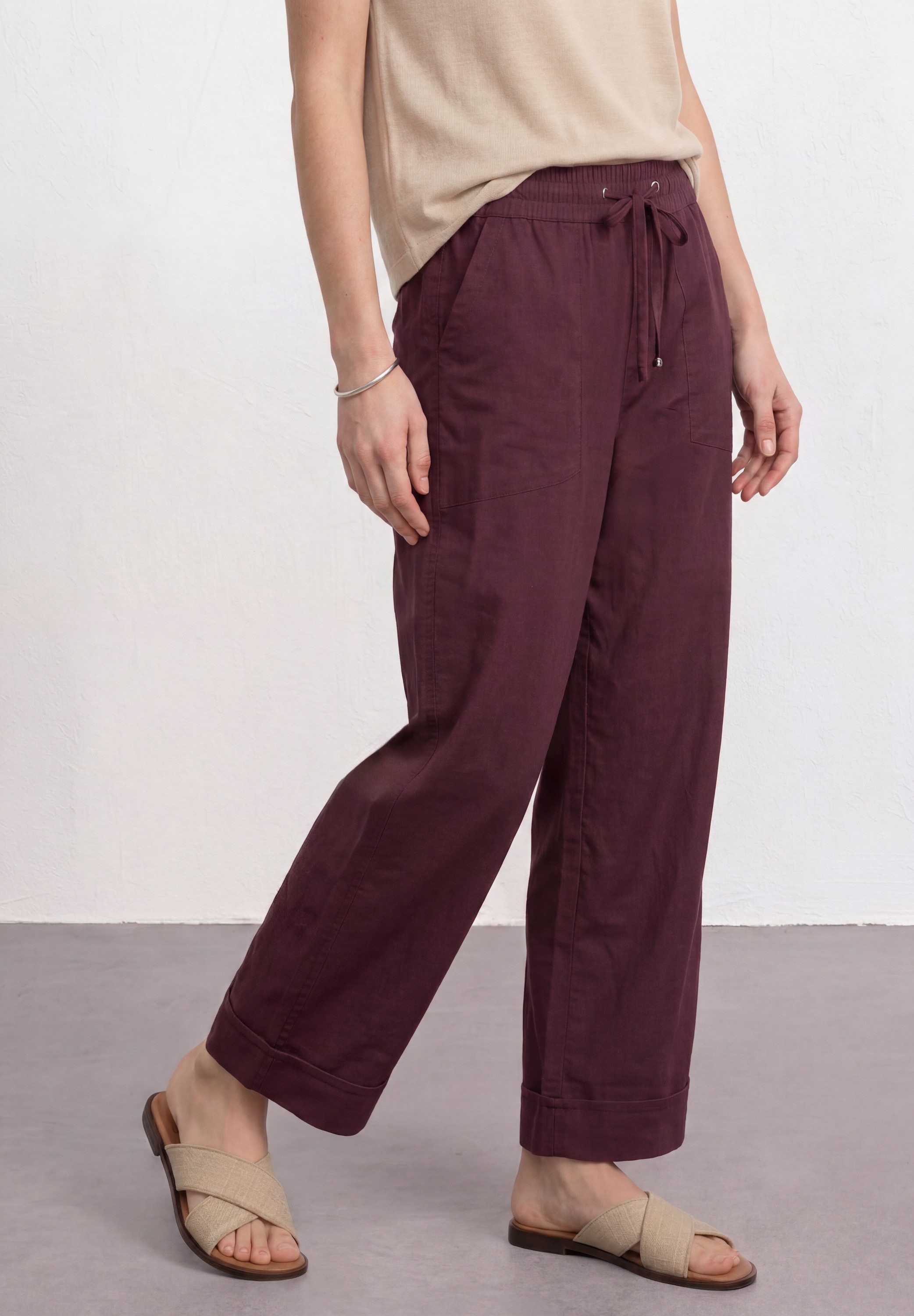STREET ONE Stoffhose Style Amalia Sommerhose mit elastischem Bund und Tunnelzug