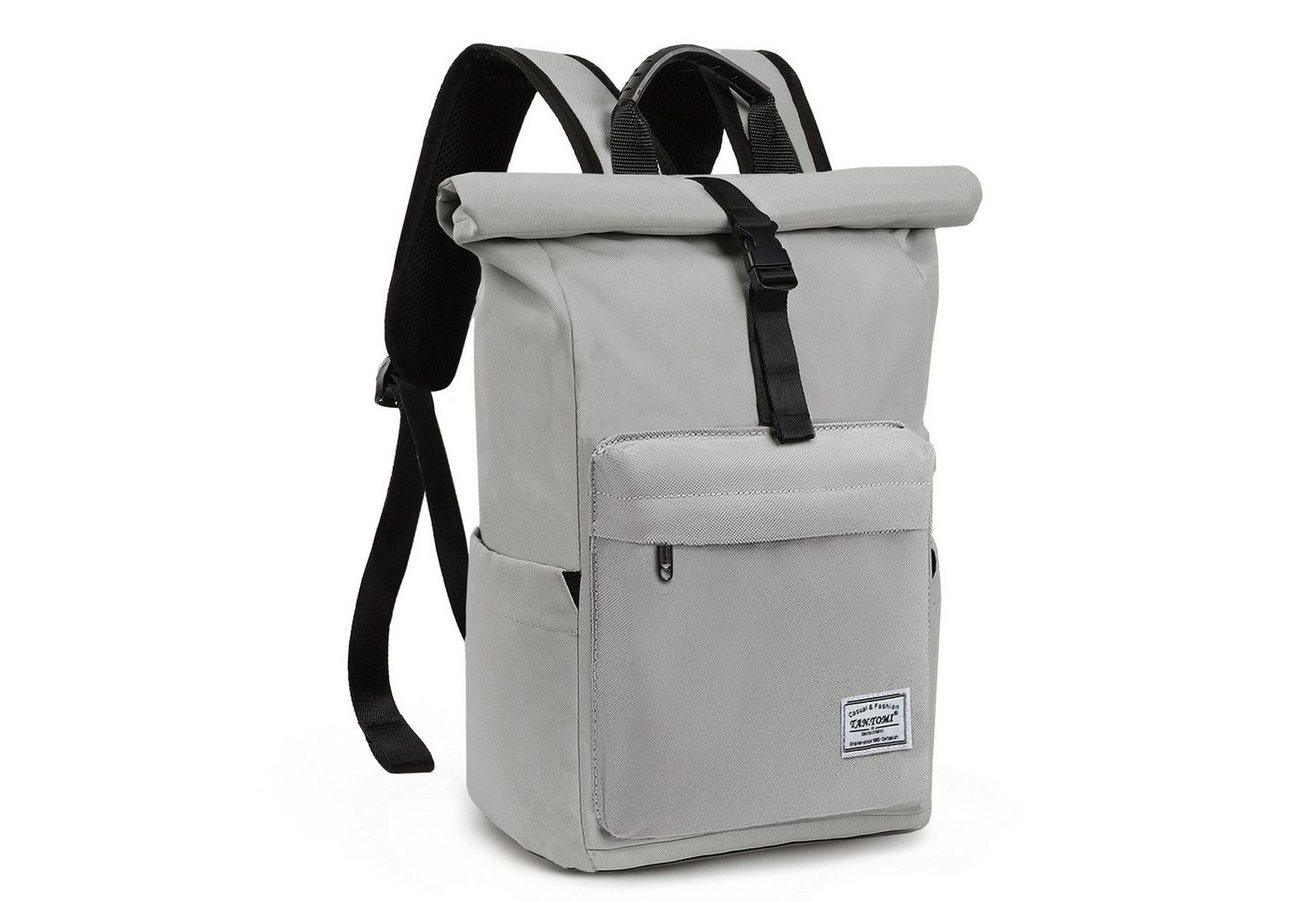 TAN.TOMI Cityrucksack Rolltop Rucksack Damen Herren, Rucksack Laptop Tasche 15,6 Zoll (Damen Herren weit öffenbar, Rolltop Rucksack wasserabweisend), Backpack Daypack für Schule,Fahrradfahren,Freizeit und Reise