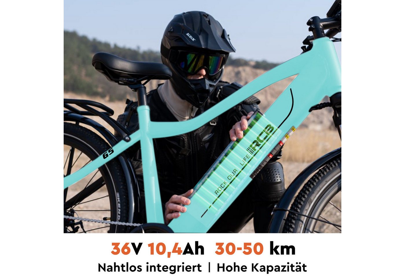 Thumbnail - RCB TECH E-Bike Pedelec G5 für Stadt und Gelände,27,5Zoll Herren Elektrofahrrad,Sport 30-50 km, 7 Gang, Kettenschaltung,...