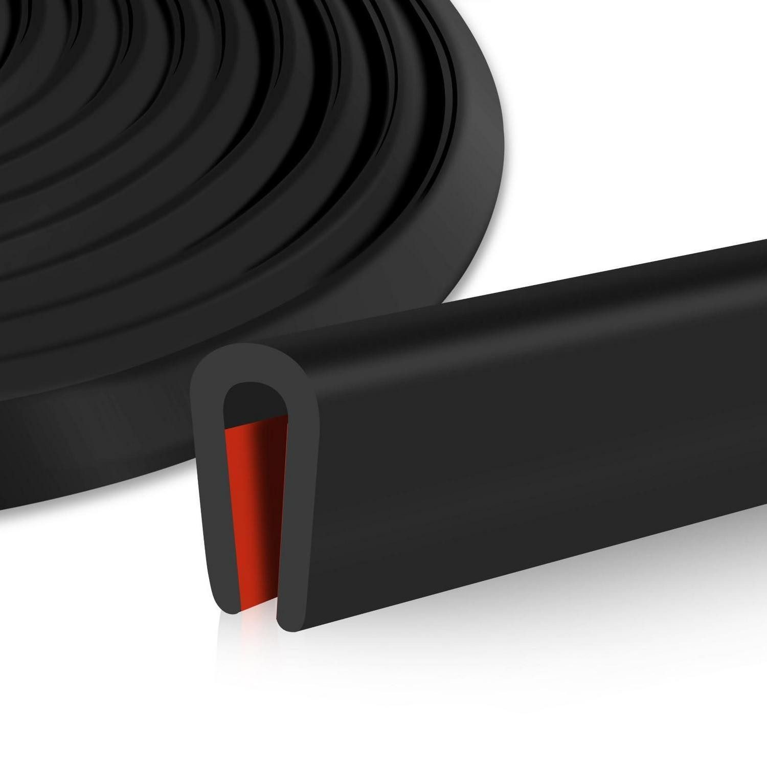 LuxusKollektion Ladekantenschutz Kantenschutz selbstklebend EPDM U Profil 3,2mm×6m Schwarz