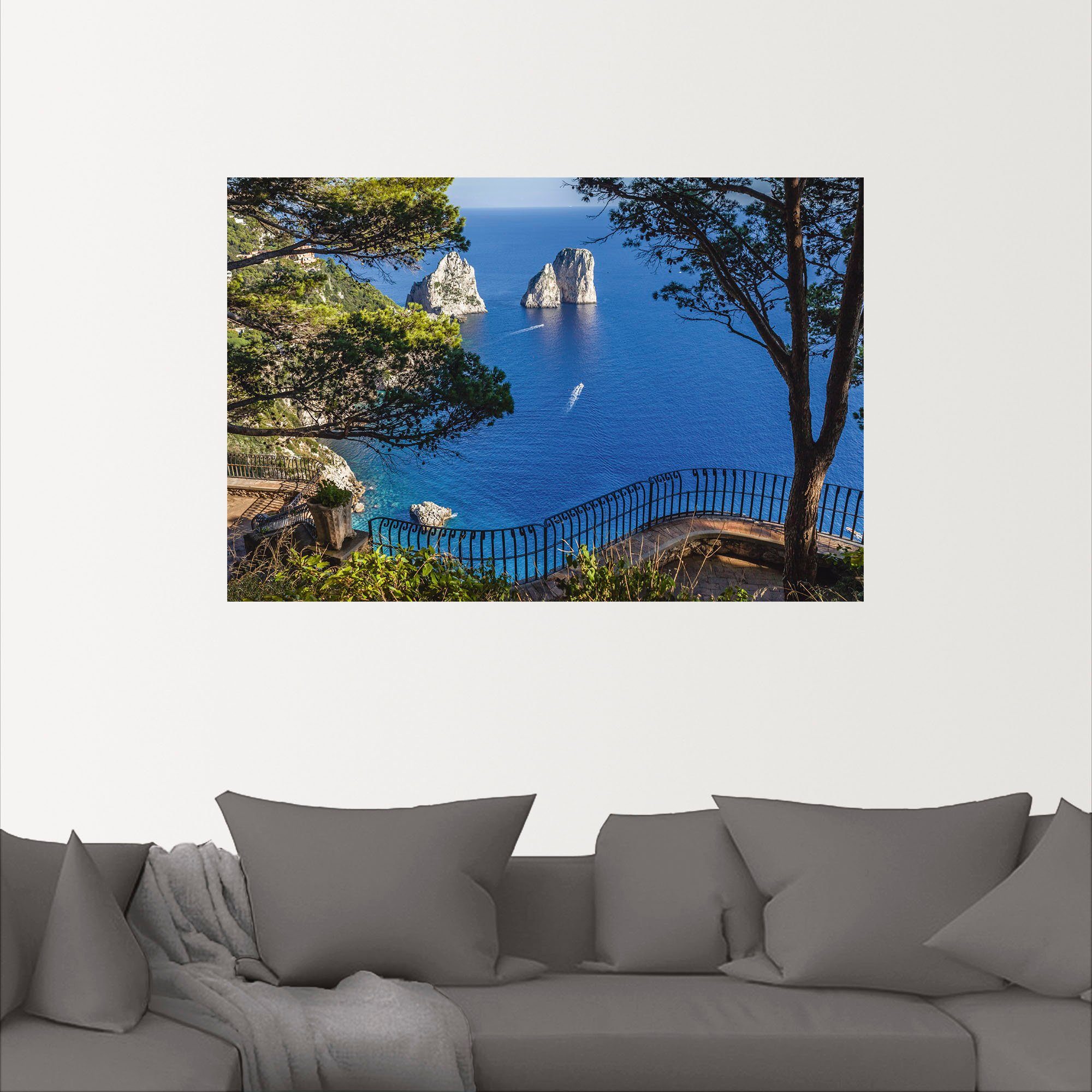 Alubild, Leinwandbild, Größen oder Poster Capri, auf versch. Meer Faraglione-Felsen Italien, in Wandbild Wandaufkleber (1 St), als Artland Bilder