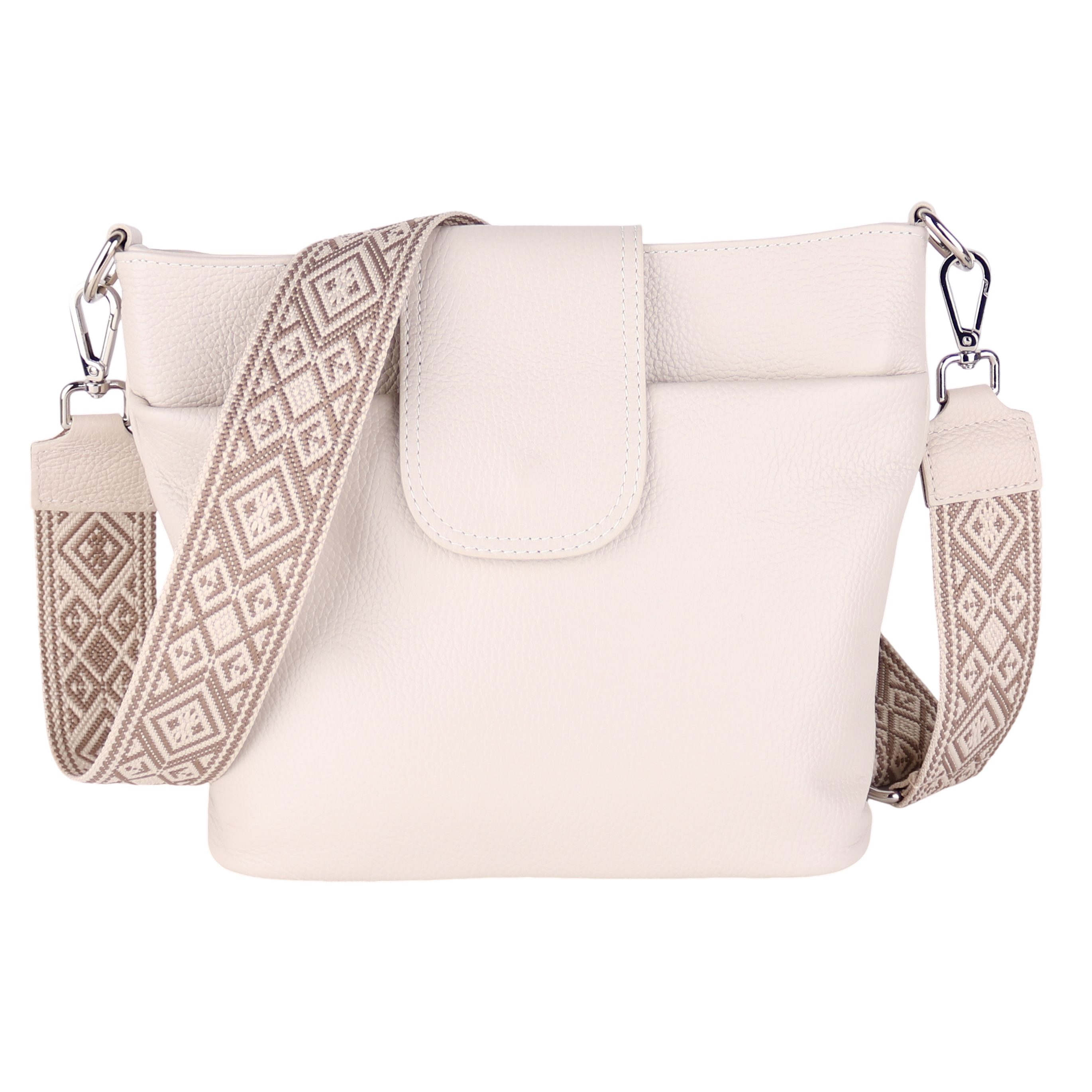 MIRROSI Umhängetasche Damen, Crossbody Bag, Echtleder Made in Italy (1 Tasche 2 Gurte), verstellbaren Schulterriemen), 30x24,50x9cm (BXHXT) viel Stauraum