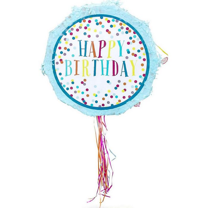 Party Factory Papierdekoration Piñata Happy Birthday hellblau