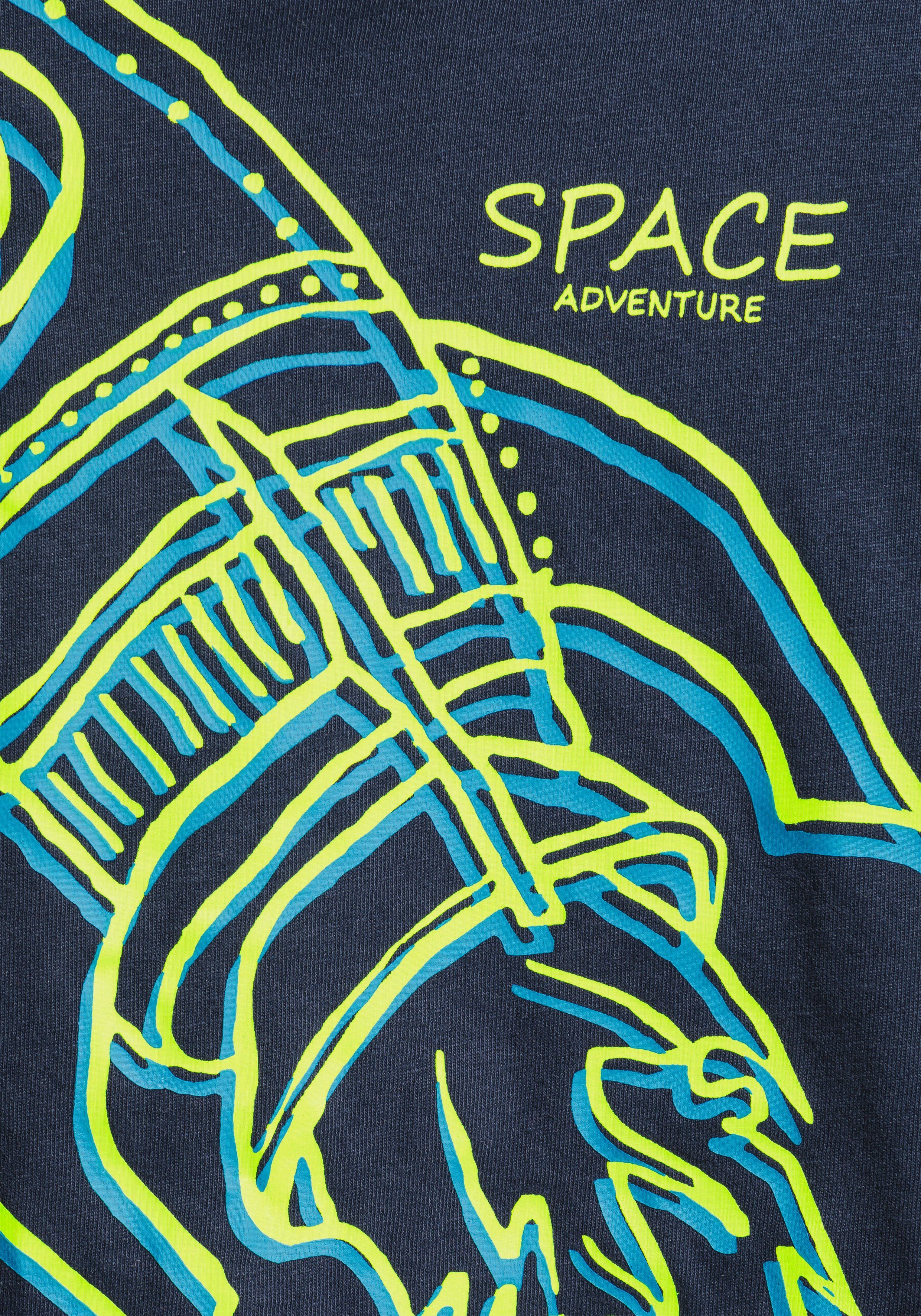 KIDSWORLD T-Shirt RAKETE Kurzarm, Basic-Passform, mit trendigem Druck, Rundhalsausschnitt