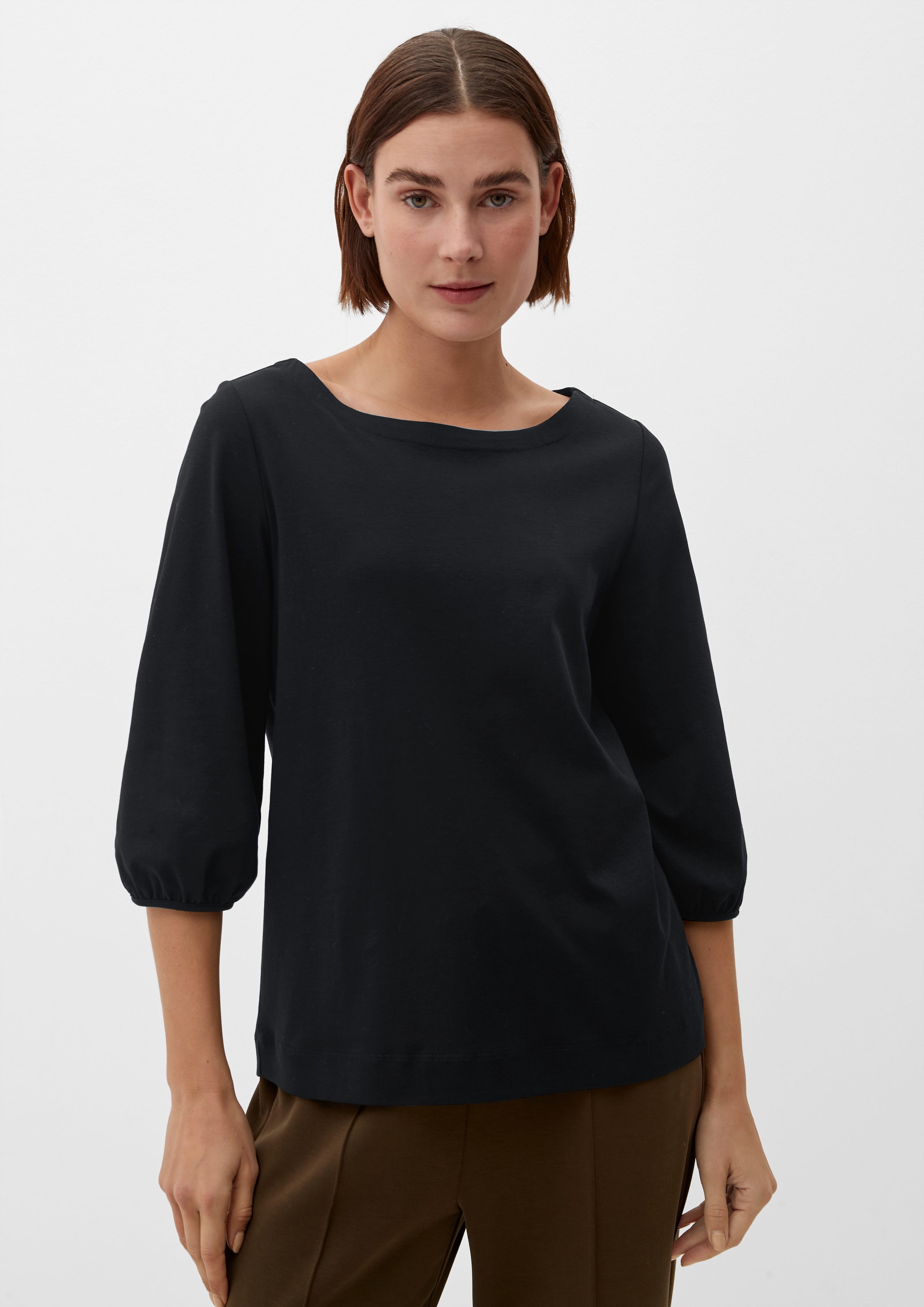 s.Oliver 3/4-Arm-Shirt Blusenshirt mit Dreiviertelärmeln schwarz | Shirts