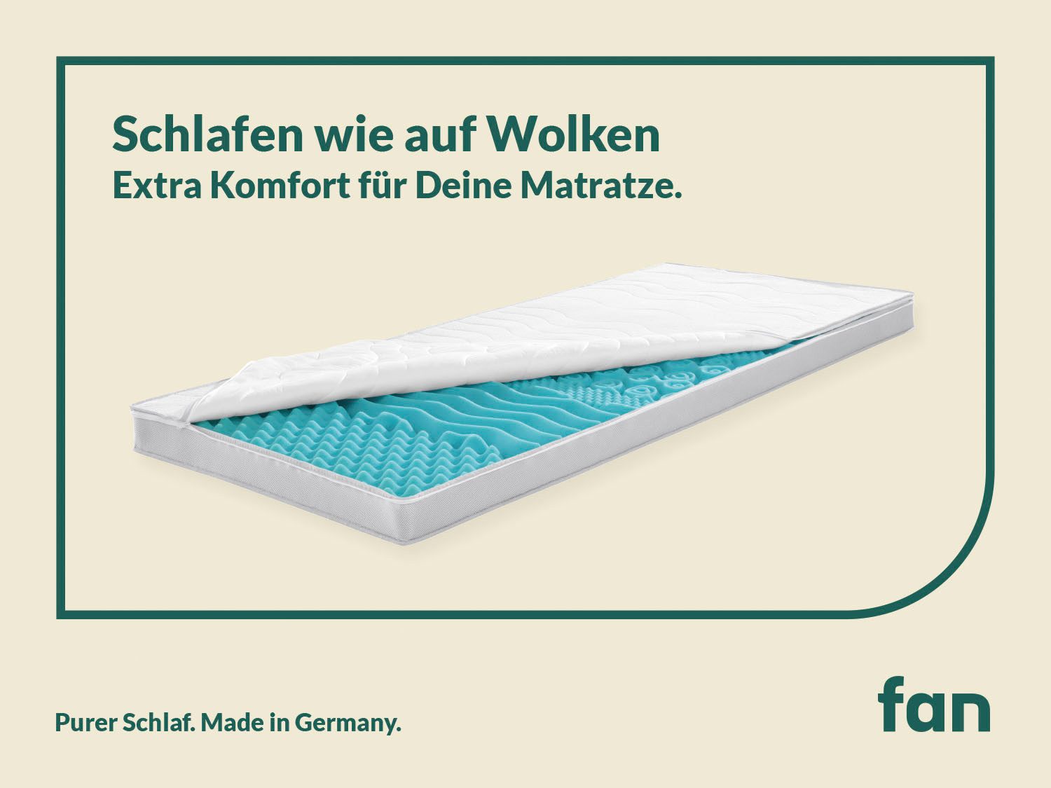 fan, Topper Big Komfort Plus, 7 Zonen Topper 90x200, 180x200 cm & weitere Größen, 10 cm hoch, Kaltschaum, Matratze, Boxspringbett, Hausstauballergiker geeignet, ergonomisch