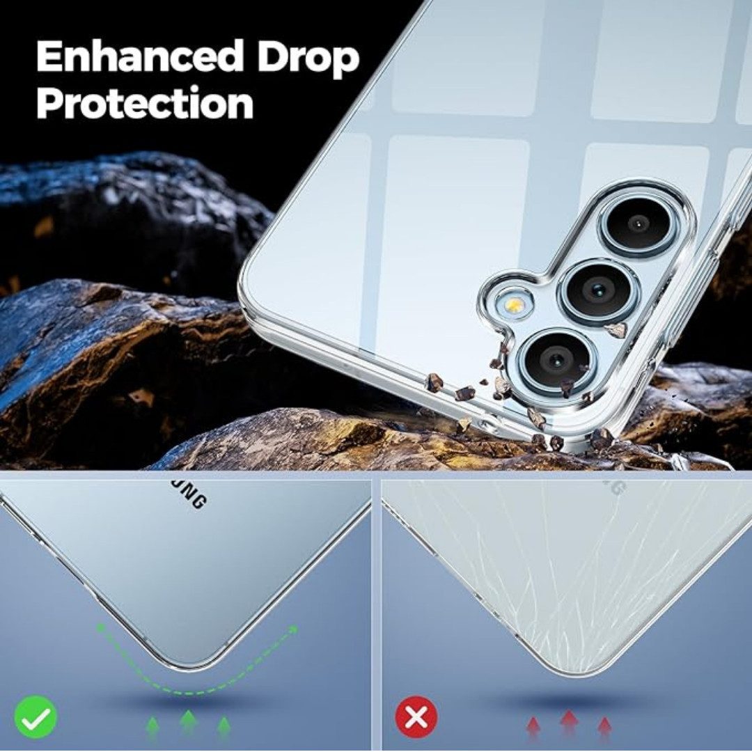 SmartUP Smartphone-Hülle Silikon Hülle für Samsung Galaxy A55 5G (Transparent), Rundumschutz, Displayschutz – Bild 5 von 5
