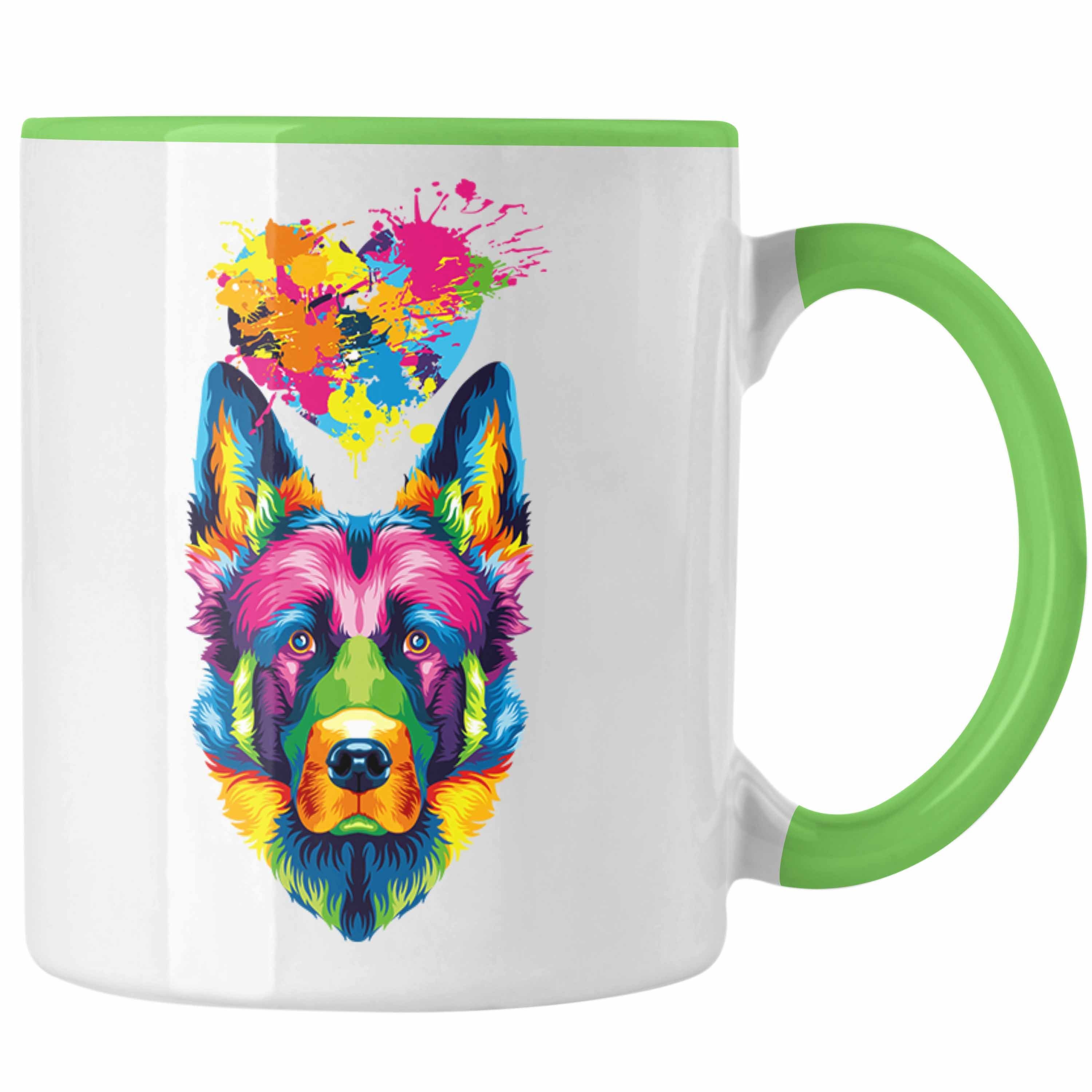 Tasse Schäferhund Farbe Geschen Herz Lustiger Spruch Trendation Besitzer Tasse Grün Geschenk