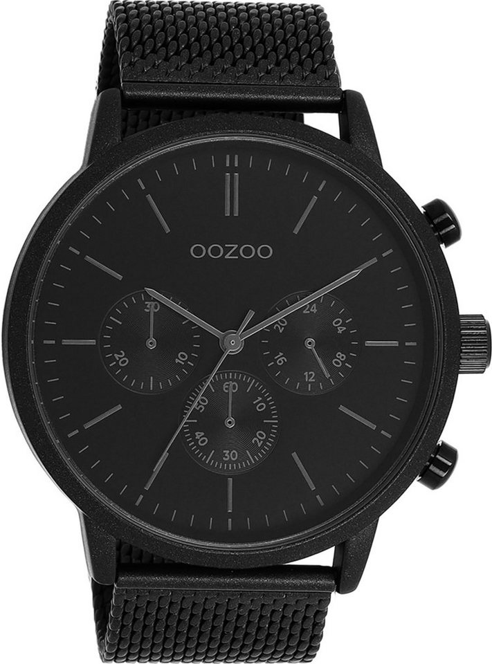 OOZOO Quarzuhr Oozoo Herren Armbanduhr Timepieces Analog, Herrenuhr rund,  extra groß (ca. 50mm) Metallarmband, Fashion-Style