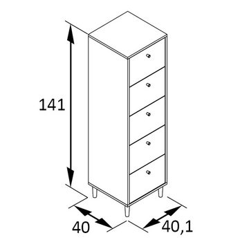 Lomadox Schlafzimmer-Set HELMA-80, (Spar-Set, 3-St), Schlafzimmermöbel in weiß matt mit Eiche Schminktisch Spiegel Schrank