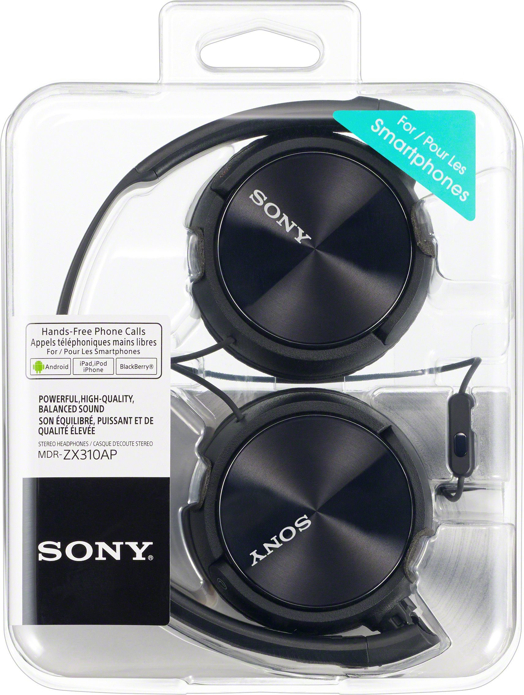 Funktion) schwarz MDR-ZX310AP Over-Ear-Kopfhörer Headset Sony (mit