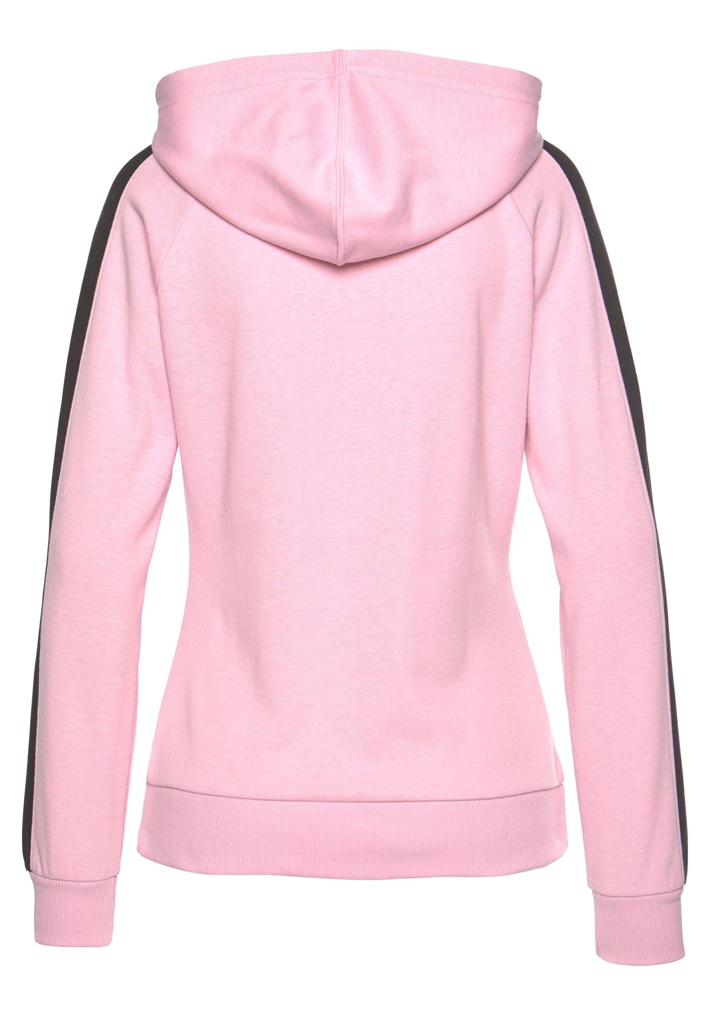 Bench. Loungewear Kapuzensweatshirt Seitenstreifen Kängurutasche, Loungeanzug, rosa-schwarz mit und Hoodie