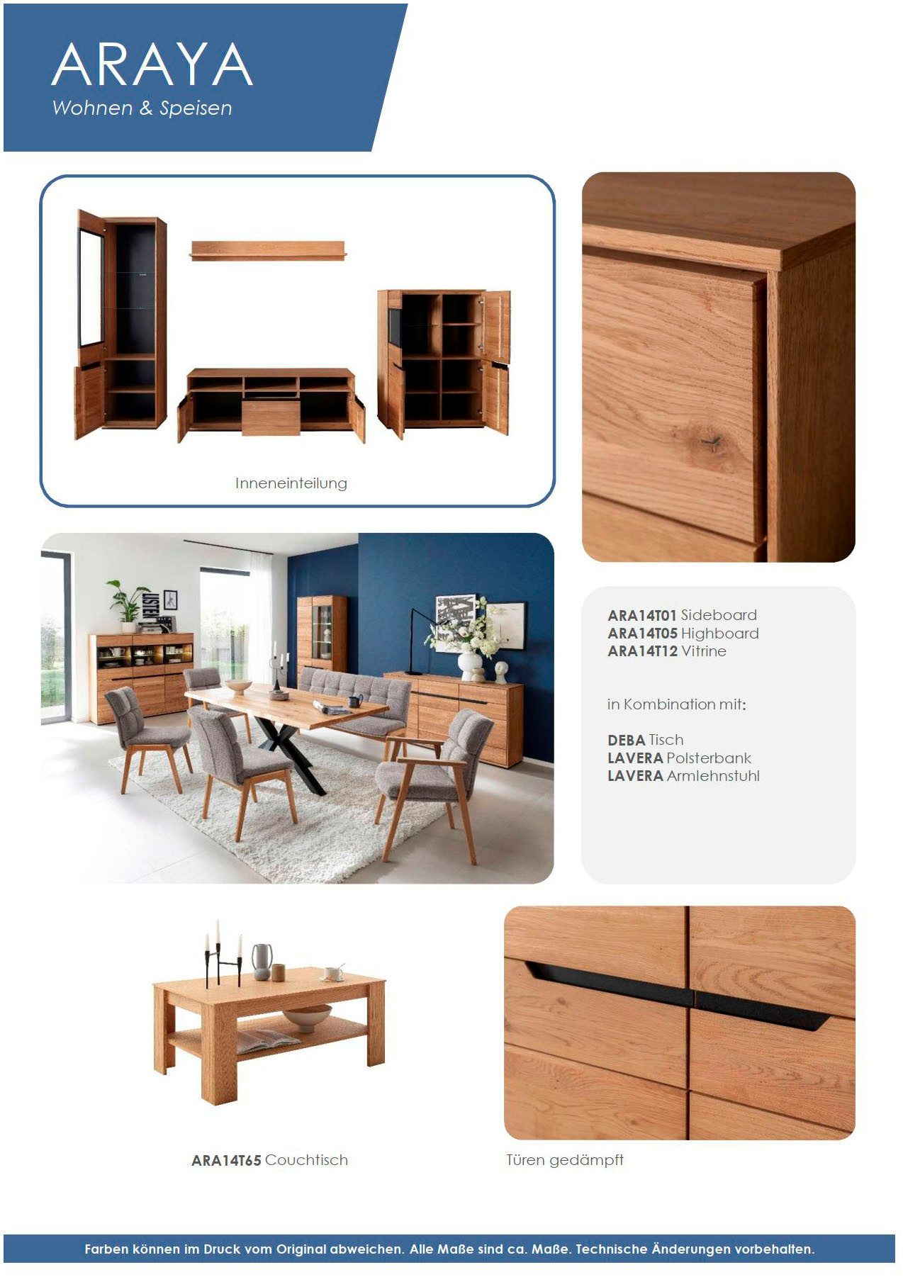 MCA living Sideboard Araya Sideboard (1 St), Schubkästen/ Türen gedämpft