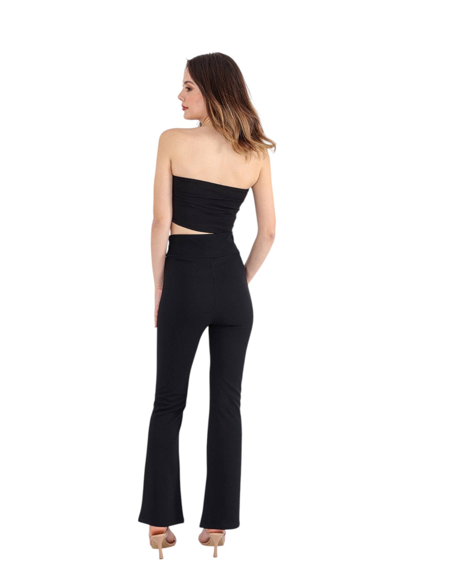 fashionshowcase Schlaghose Damen Scuba Hose High Waist elastisch für Yoga Freizeit & Abendmode Knitterfrei, Bequem & Figurbetont