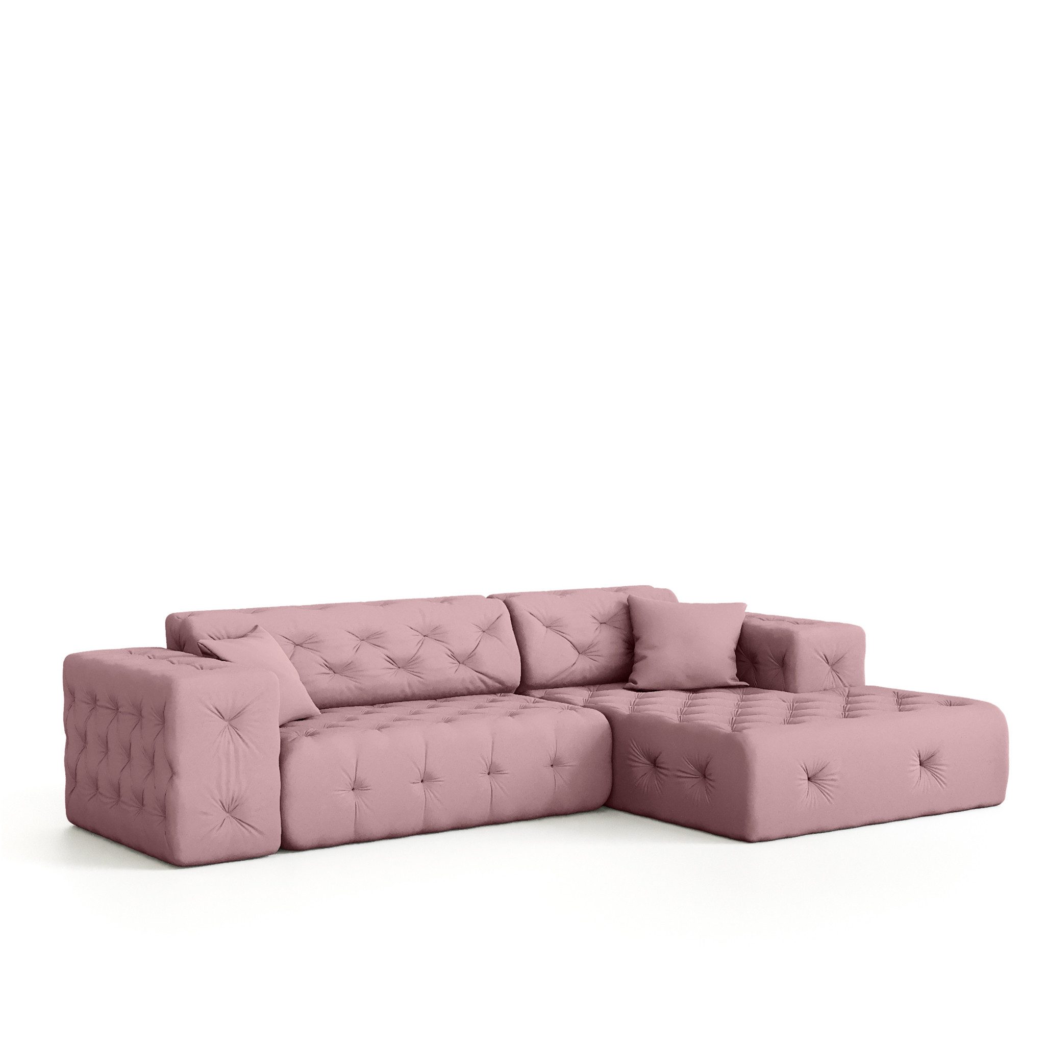 Fun Möbel Ecksofa Ecksofa Designersofa CHANTAL in Stoff Opera Velvet, Ottomane Links und Rechts
