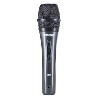 Fame Audio Mikrofon (MS 25 Dynamisches Gesangsmikrofon, Inklusive Case und Kabel, Handmikrofon mit Ein/Aus-Schalter, Frequenzbereich 80Hz - 12kHz, Solide Verarbeitung, Ideal für Sprach- und Gesangsanwendungen, Inklusive Mikrofontasche und Klinke/XLR-Kabel), Dynamisches Gesangsmikrofon, Handmikrofon mit Ein/Aus-Schalter, Sprac