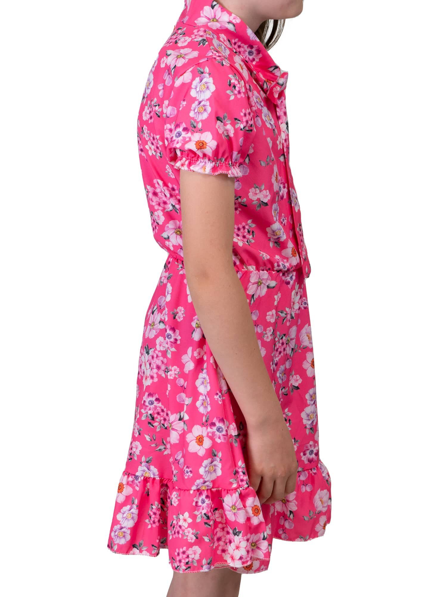 Kinder Kleider KMISSO Sommerkleid Mädchen Kleid kurze Ärmel Voant Stehkragen 30381 (1-tlg) bequem zu tragen