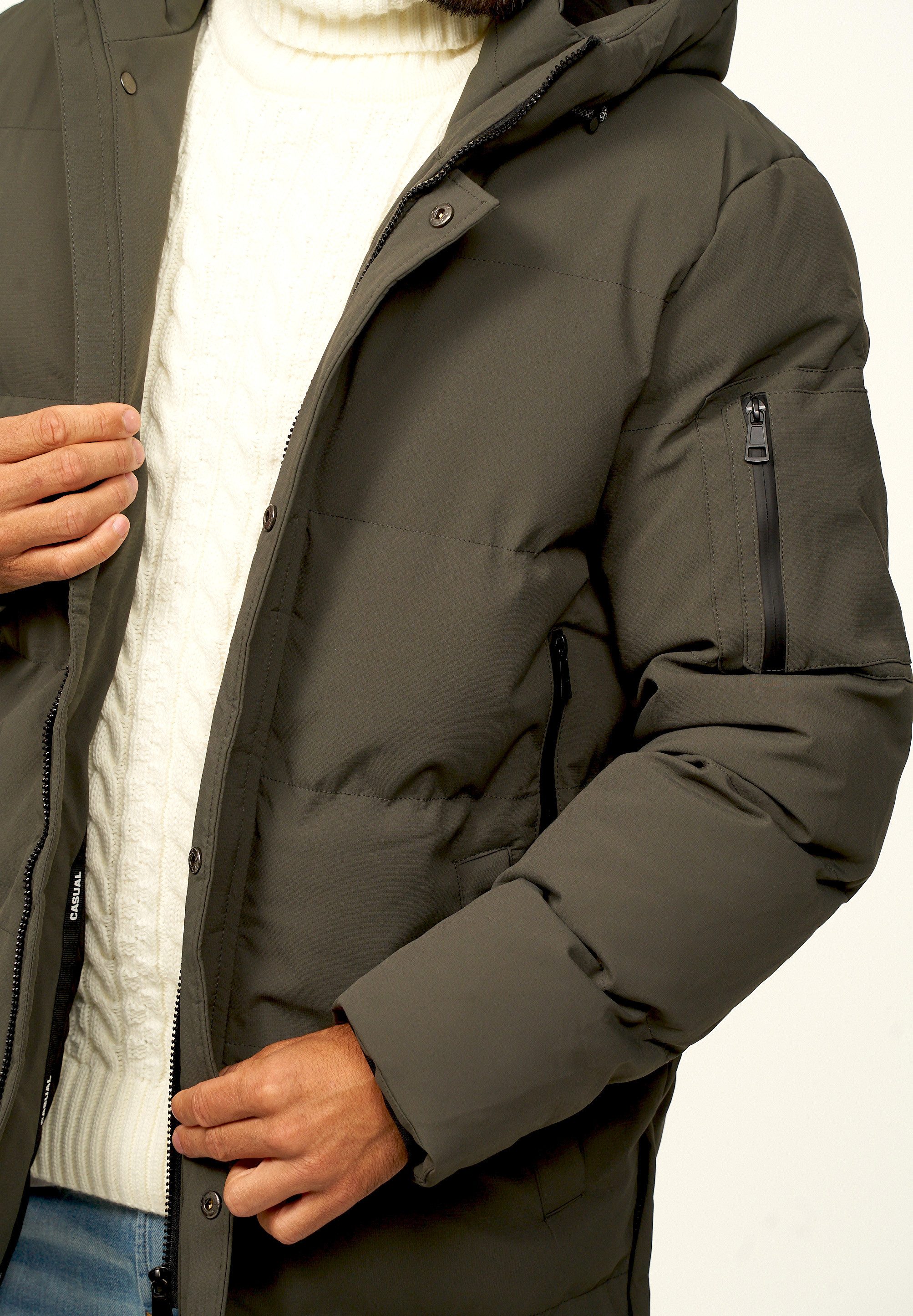 OneRedox Parka mit Kapuze als Winterjacke Steppjacke Herren warme Pufferjacke Windbreaker - Wintermantel – Bild 4 von 5