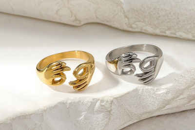 Eyecatcher Fingerring Statement Ring Всеs Ok Finger Symbol Silber oder Gold, Statement Ring, Всеs Ok Botschaft, Größenverstallbar