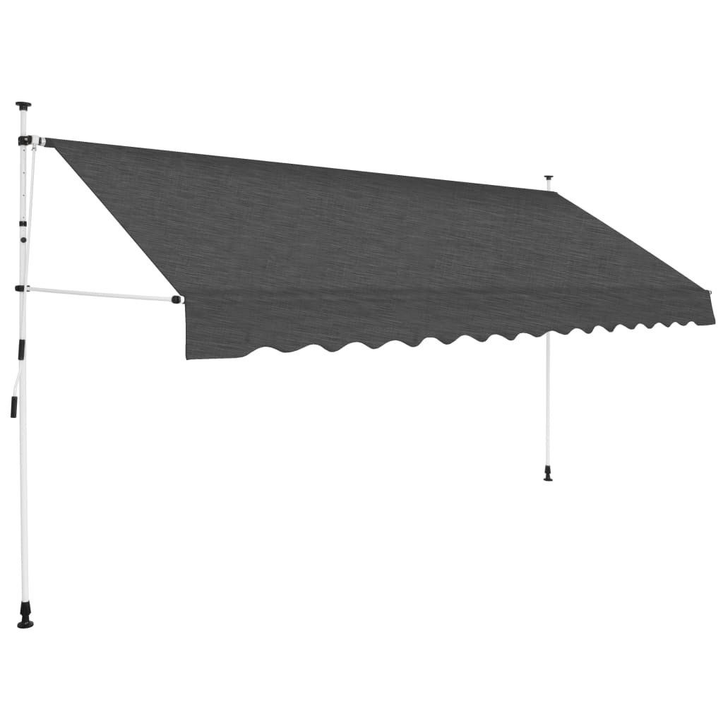 Markise Einziehbare Markise Handbetrieben 350 cm Anthrazit Balkon Terrasse