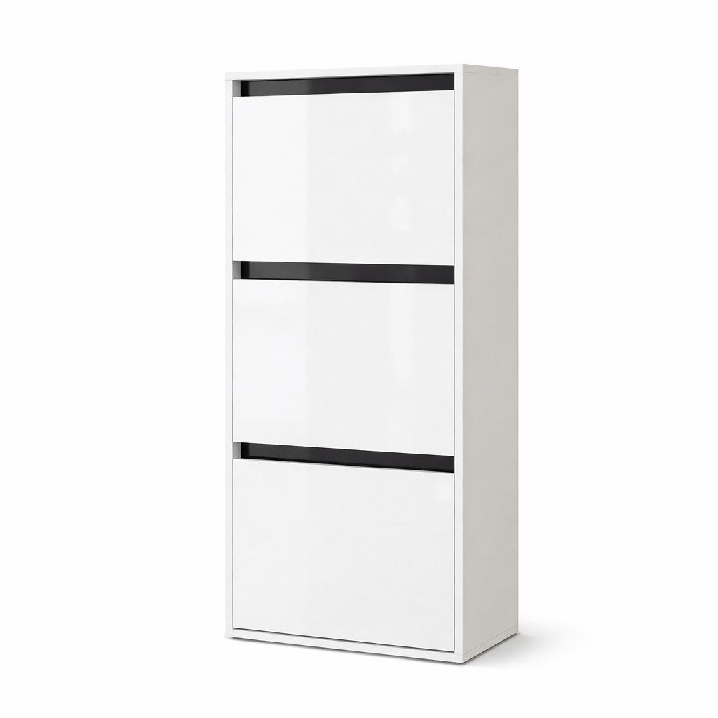 OTTO home Schuhschrank Locco, Schuhregal, Schuhkommode, Breite 50 cm Schuhkipper, UV-lackiert, Hochglanz, grifflos, 3-türig – Bild 4 von 5