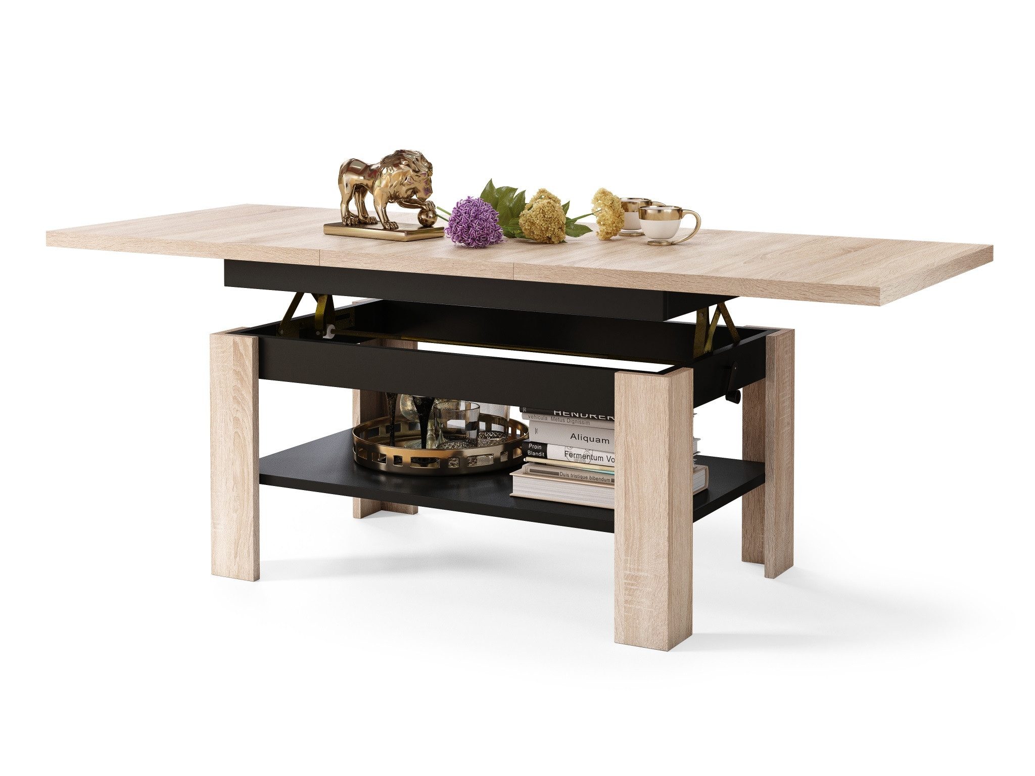 designimpex Couchtisch Design Rio stufenlos höhenverstellbar günstig online kaufen