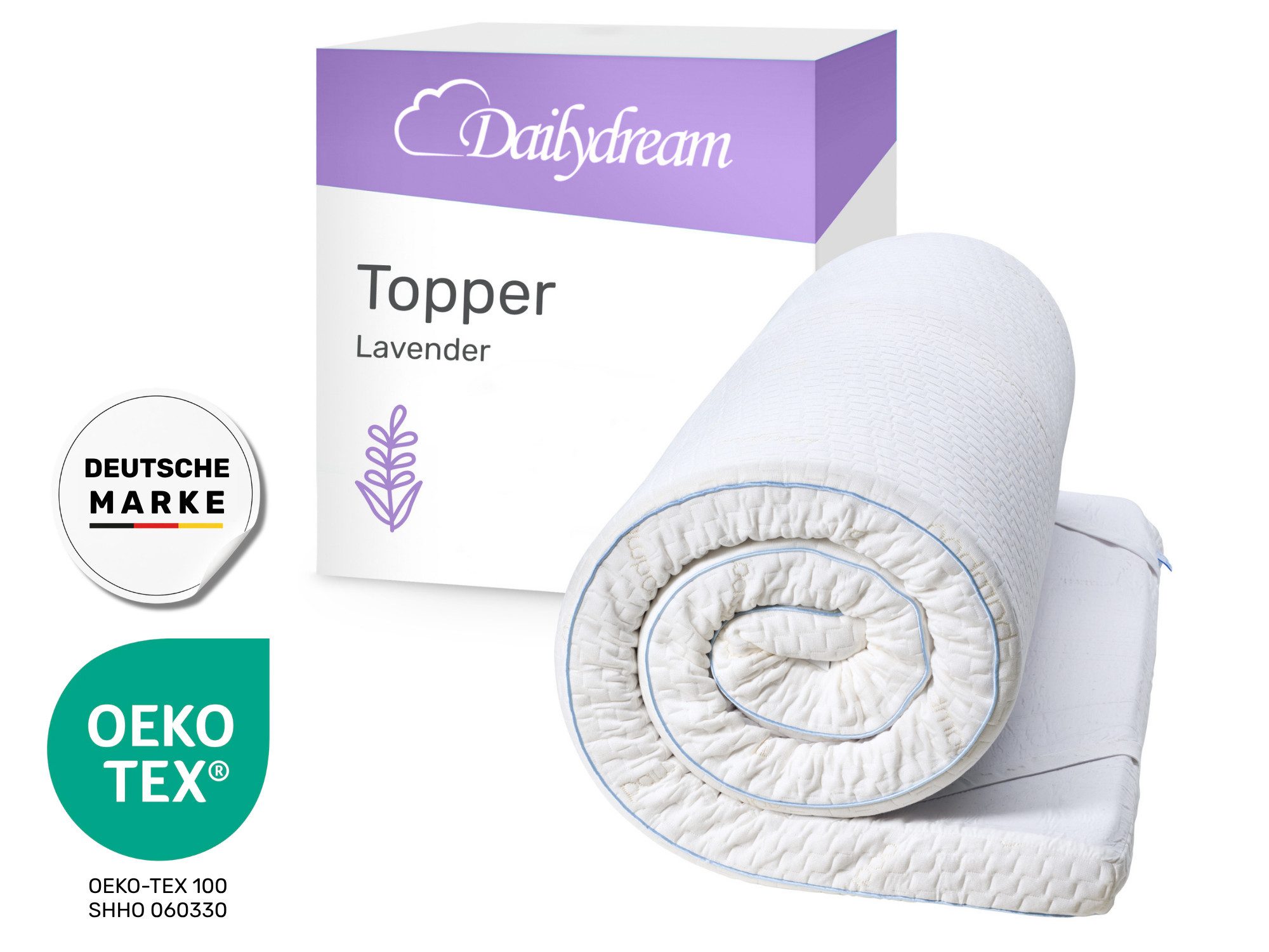 Dailydream, Topper Edition Lavendel, Memory Foam, H 1/2, Druckentlastend, (Pure Edition), wertet harte Matratzen auf und bietet einen erholsameren Schlaf