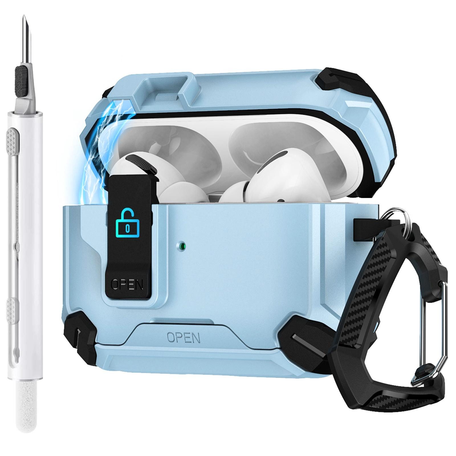 CoolGadget Kopfhörer-Schutzhülle für Apple AirPods Pro 3 Kunststoff, Stoßfest Ständer Clip Karabiner MagSafe Case Schutz Cover
