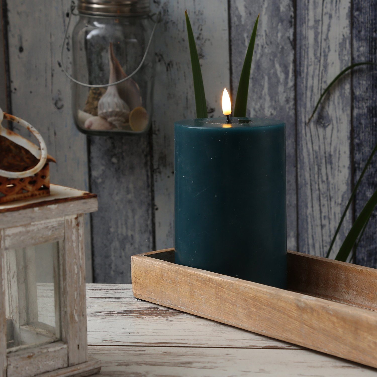 Deluxe Homeart LED-Kerze Mia Deluxe Echtwachs flackernd Wachsspiegel H: 15c günstig online kaufen