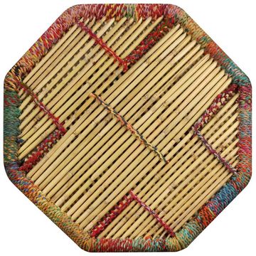 vidaXL Couchtisch Couchtisch Bambus mit Chindi-Details Mehrfarbig (1-St)
